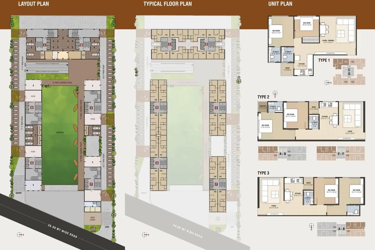 Layout of real estate project Atlanta Sky Deck located at Bhimrad, Surat, Gujarat