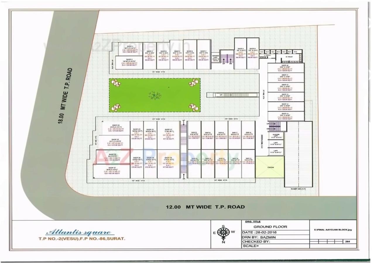 Layout of real estate project Atlantis Square located at Surat, Surat, Gujarat