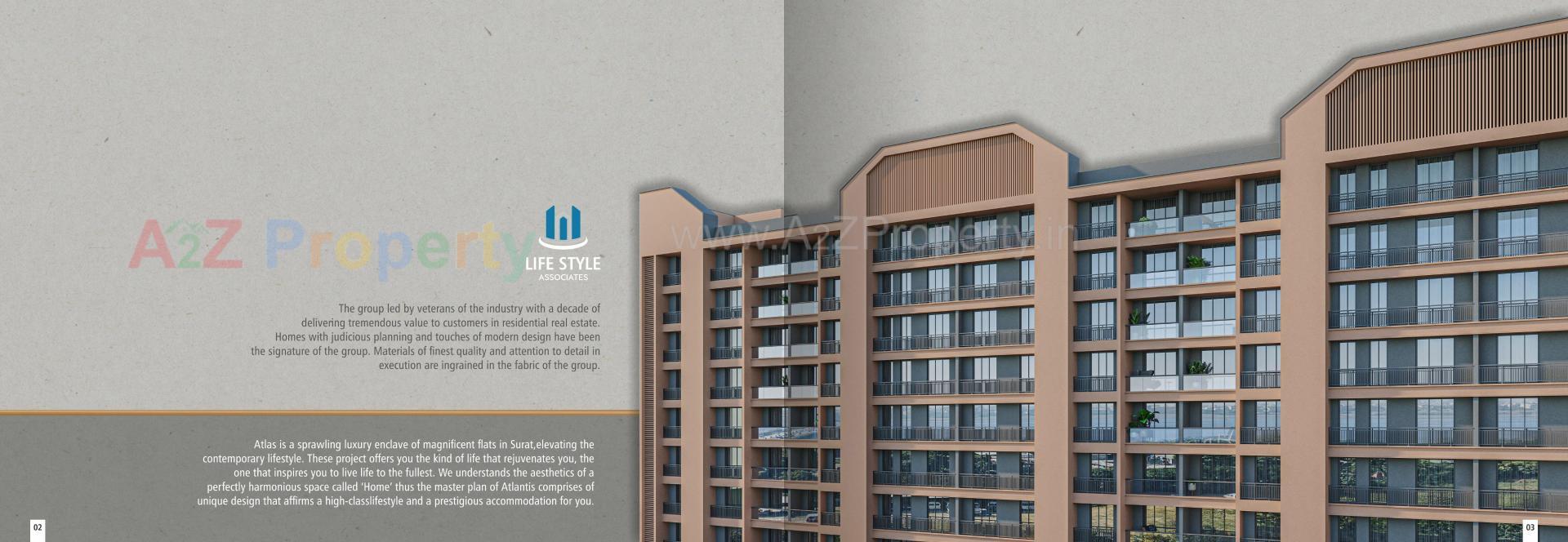 3D Elevation of real estate project Atlas located at Adajan, Surat, Gujarat