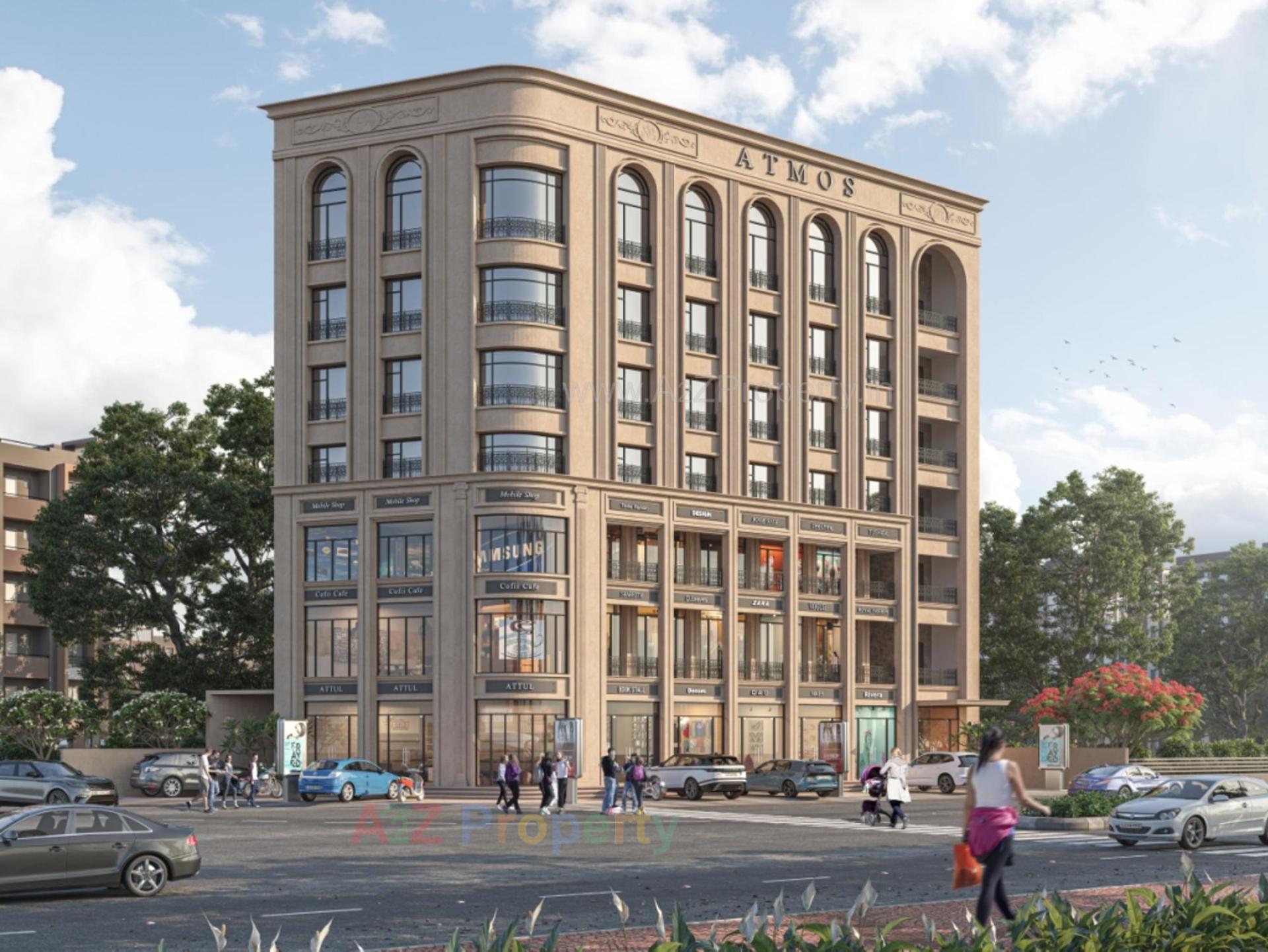 3D Elevation of real estate project Atmos located at Adajan, Surat, Gujarat