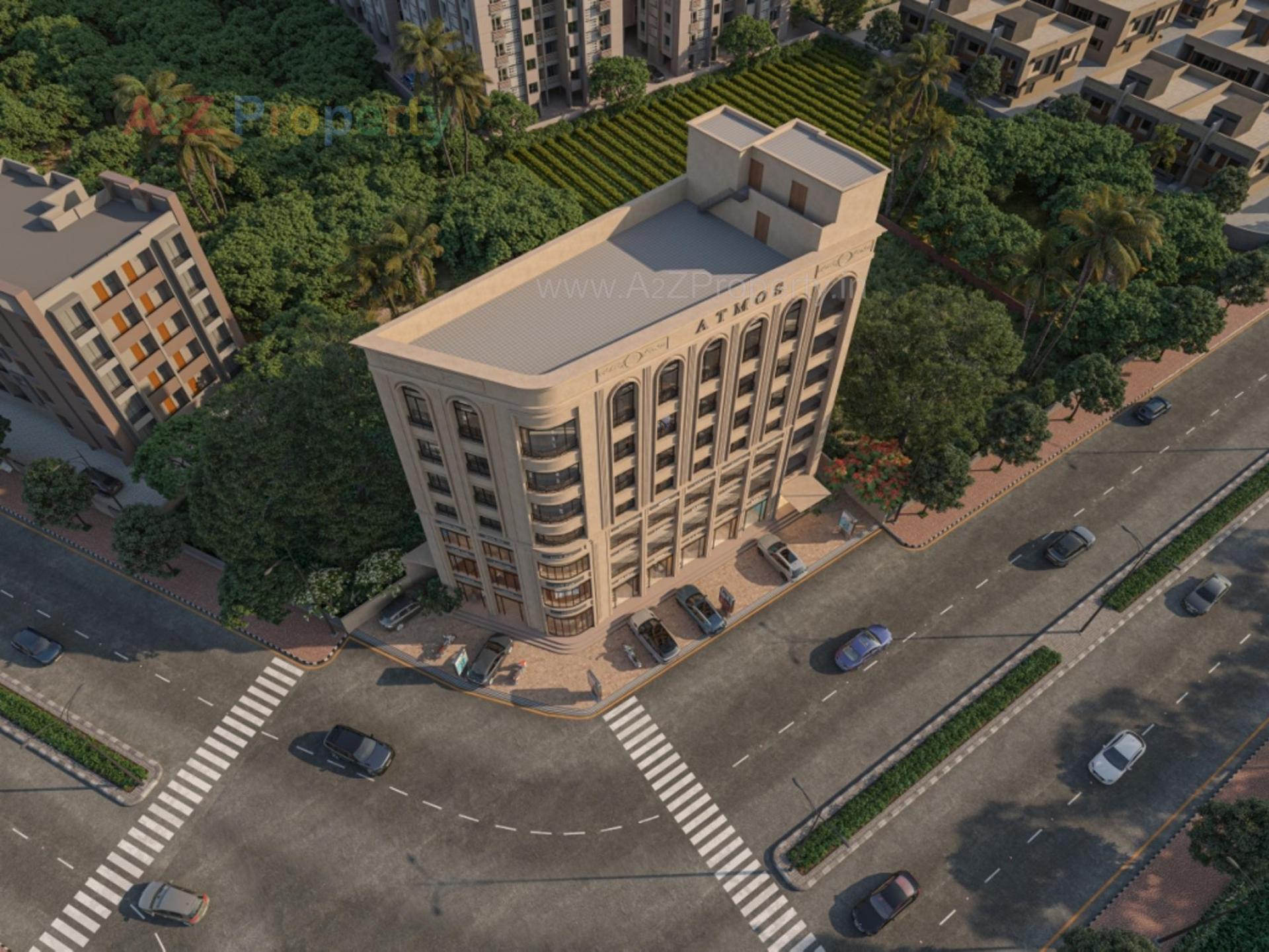 3D Elevation of real estate project Atmos located at Adajan, Surat, Gujarat