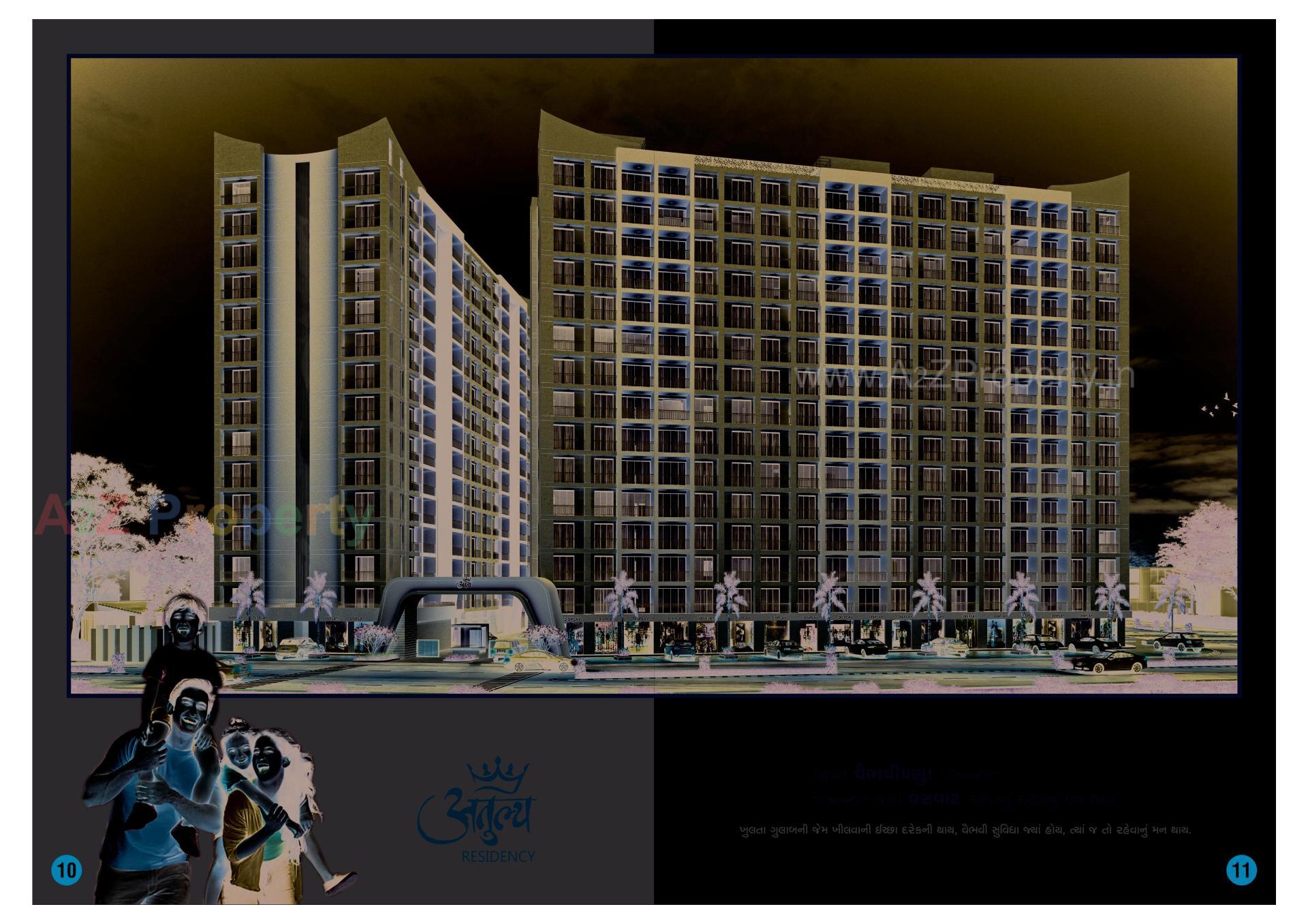 3D Elevation of real estate project Atulya Residency located at Sarthana, Surat, Gujarat