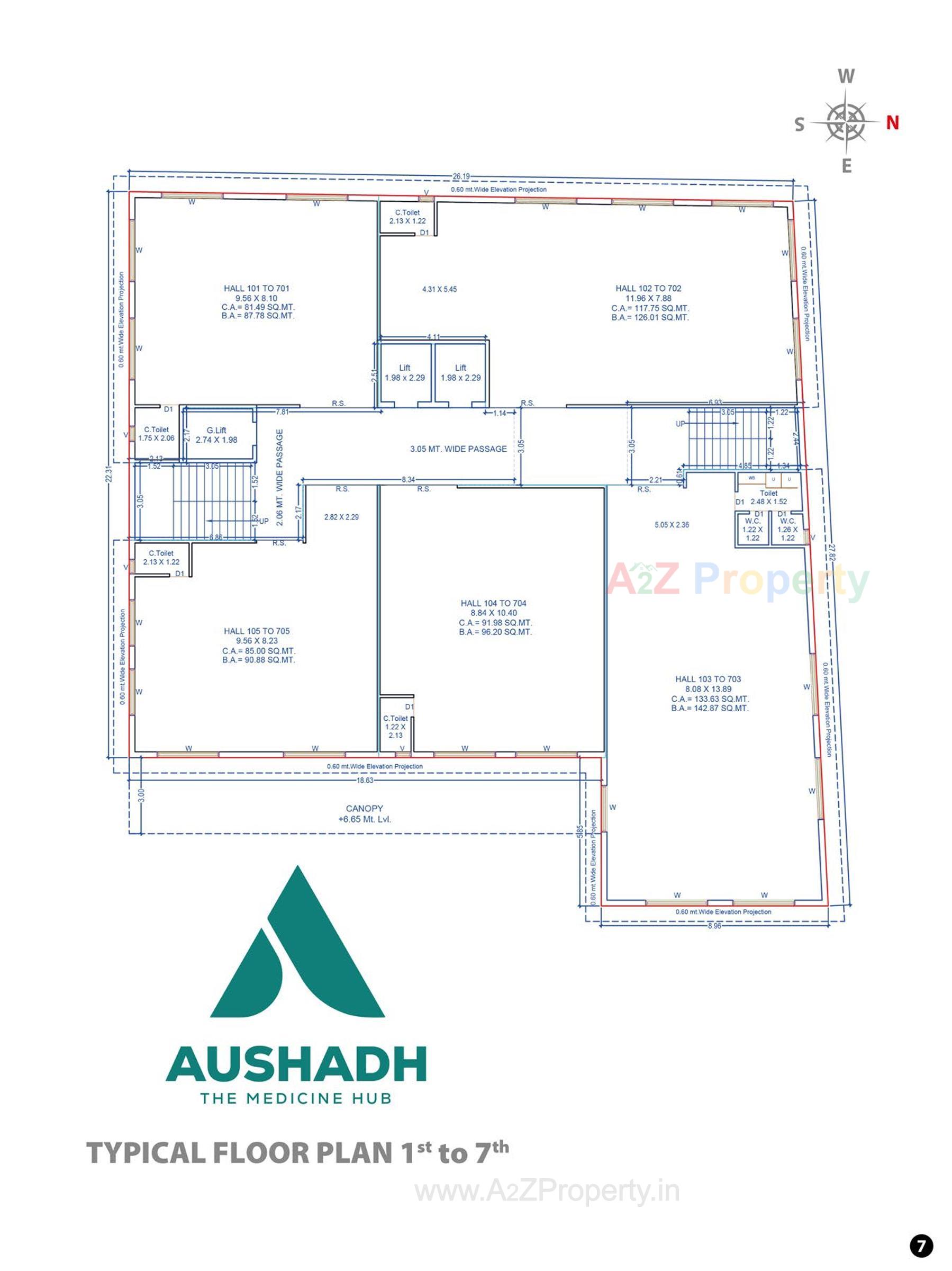 Layout of real estate project Aushadh The Medicine Hub located at Ta, Surat, Gujarat