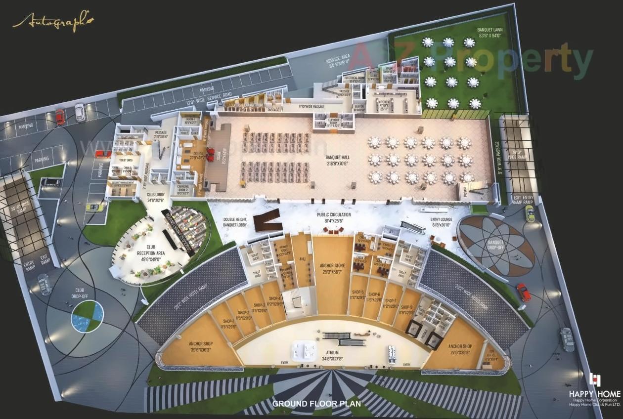 Layout of real estate project Autograph located at Vesu, Surat, Gujarat
