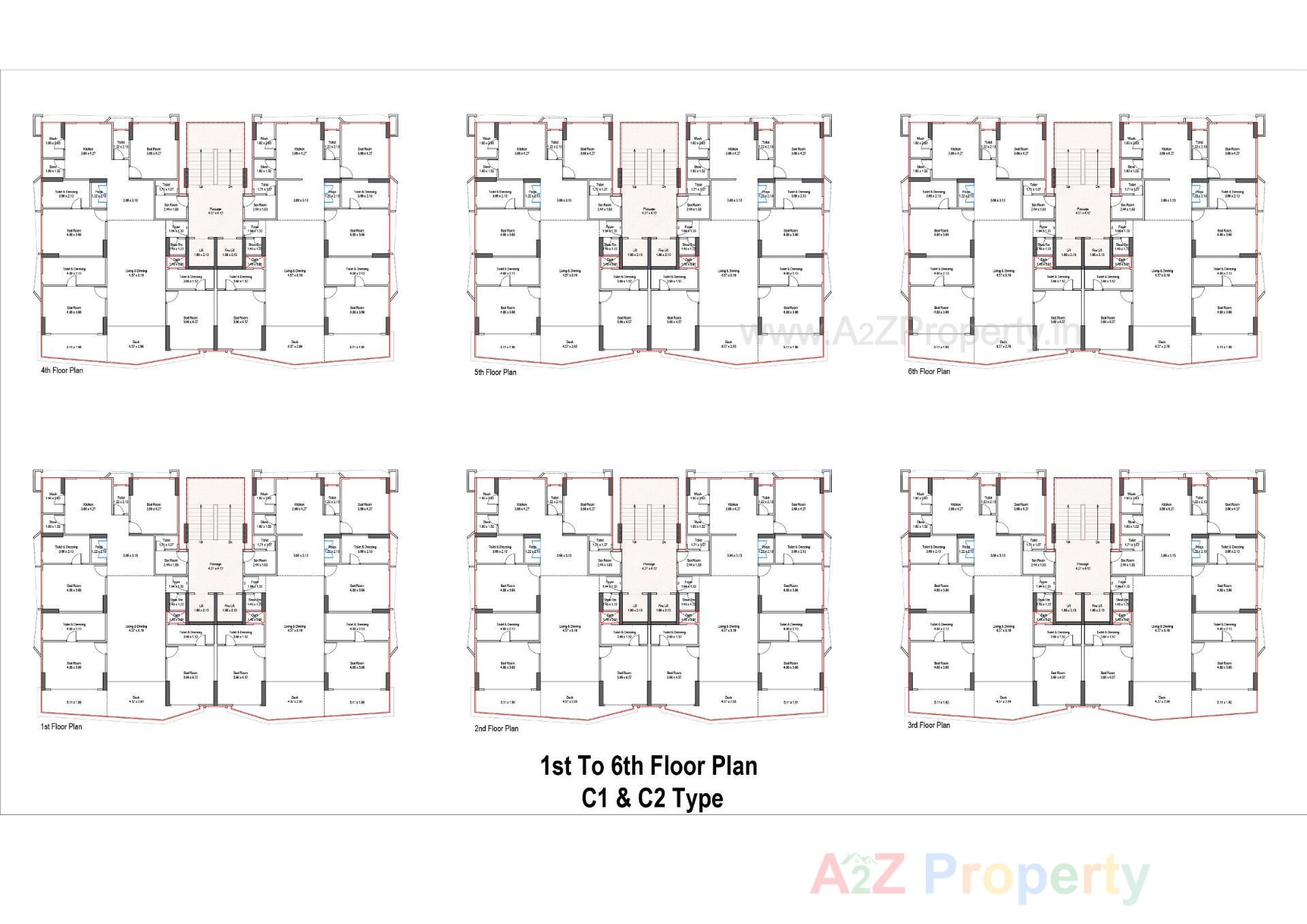 Layout of real estate project Avadh Bertina located at Vesu, Surat, Gujarat