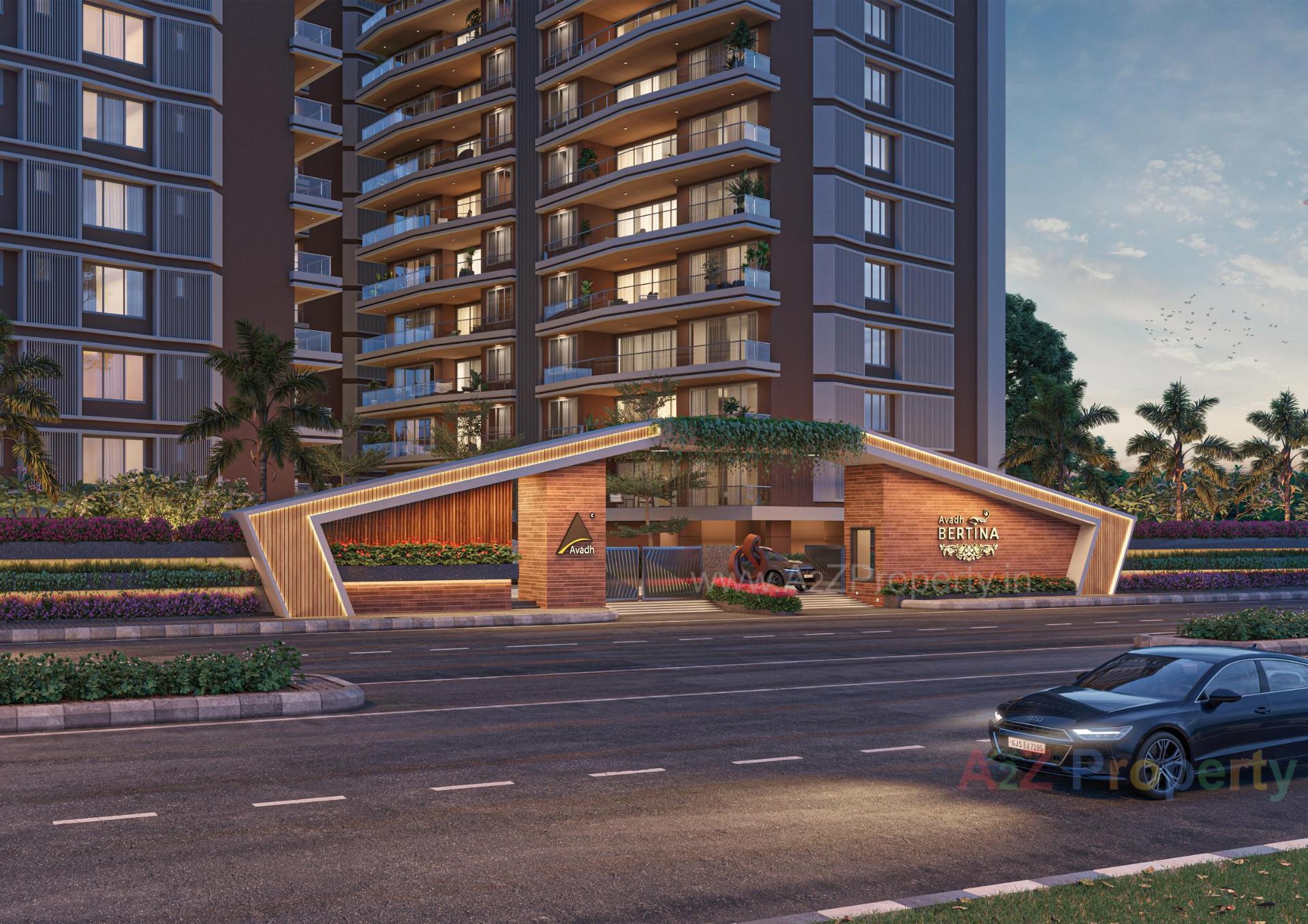 3D Elevation of real estate project Avadh Bertina located at Vesu, Surat, Gujarat