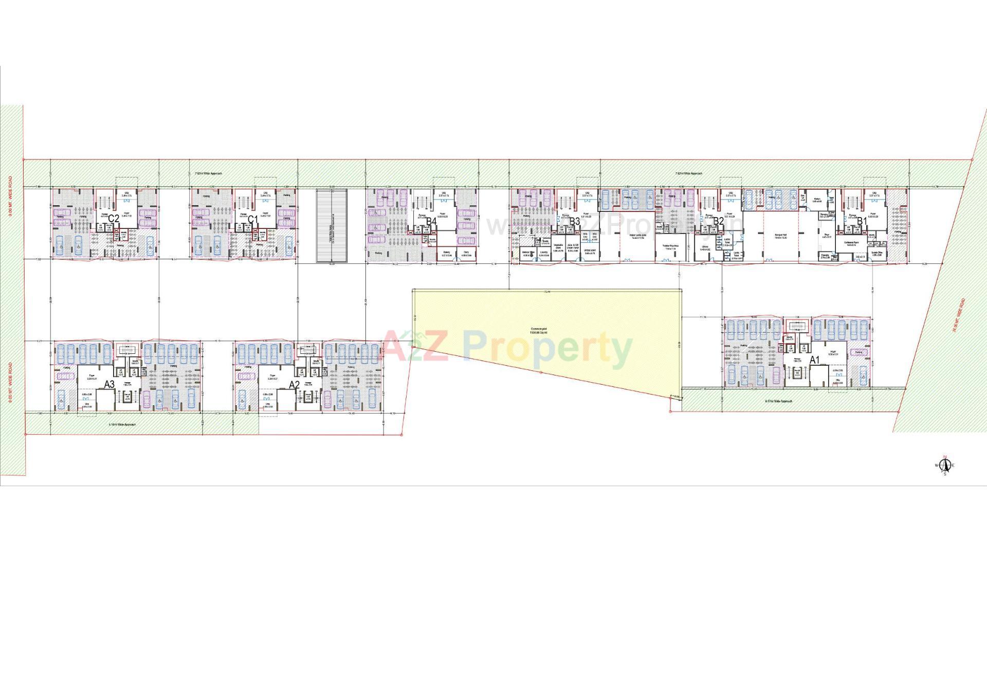 Layout of real estate project Avadh Bertina located at Vesu, Surat, Gujarat