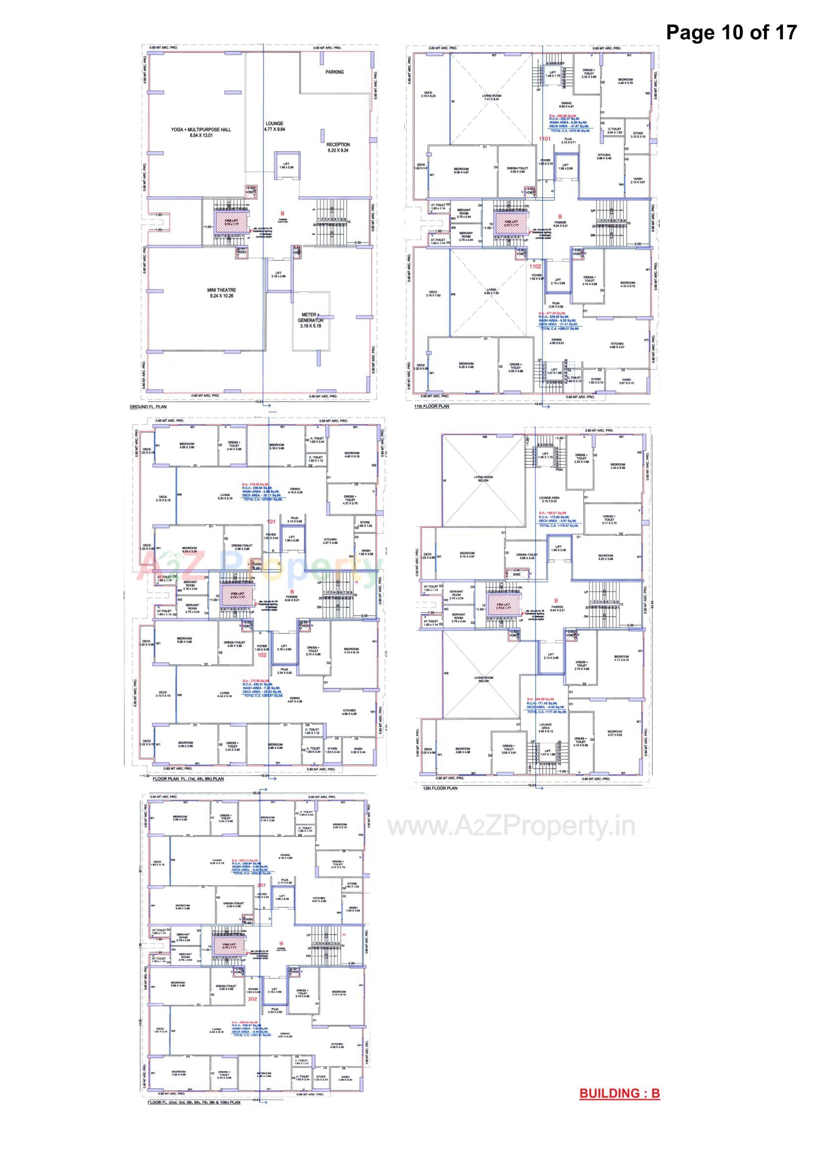 Layout of real estate project Avadh Erlica located at Vesu, Surat, Gujarat