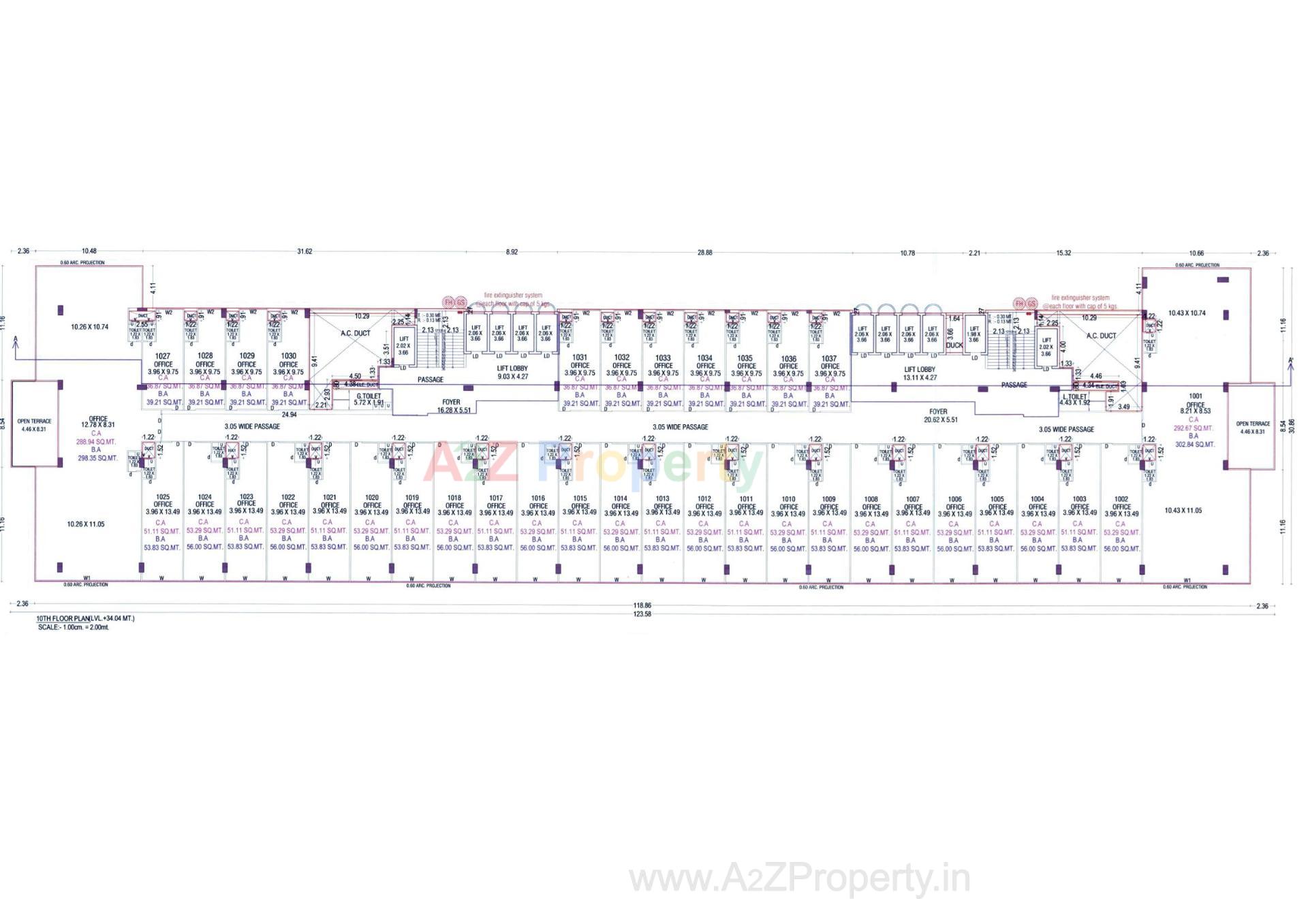 Layout of real estate project Avadh Kontina located at Vesu, Surat, Gujarat