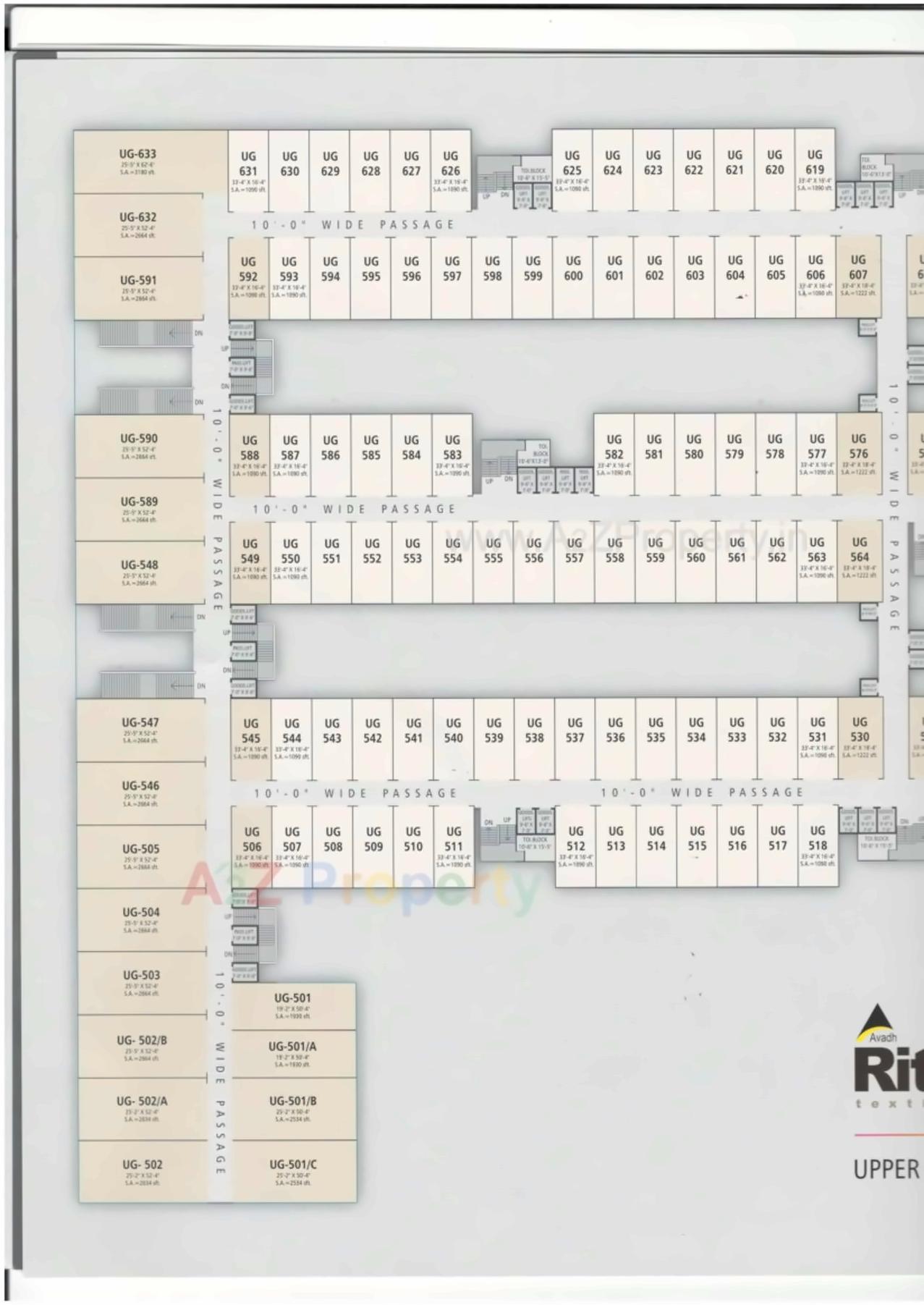 Layout of real estate project Avadh Rituraj Textile Hub located at Parvat, Surat, Gujarat