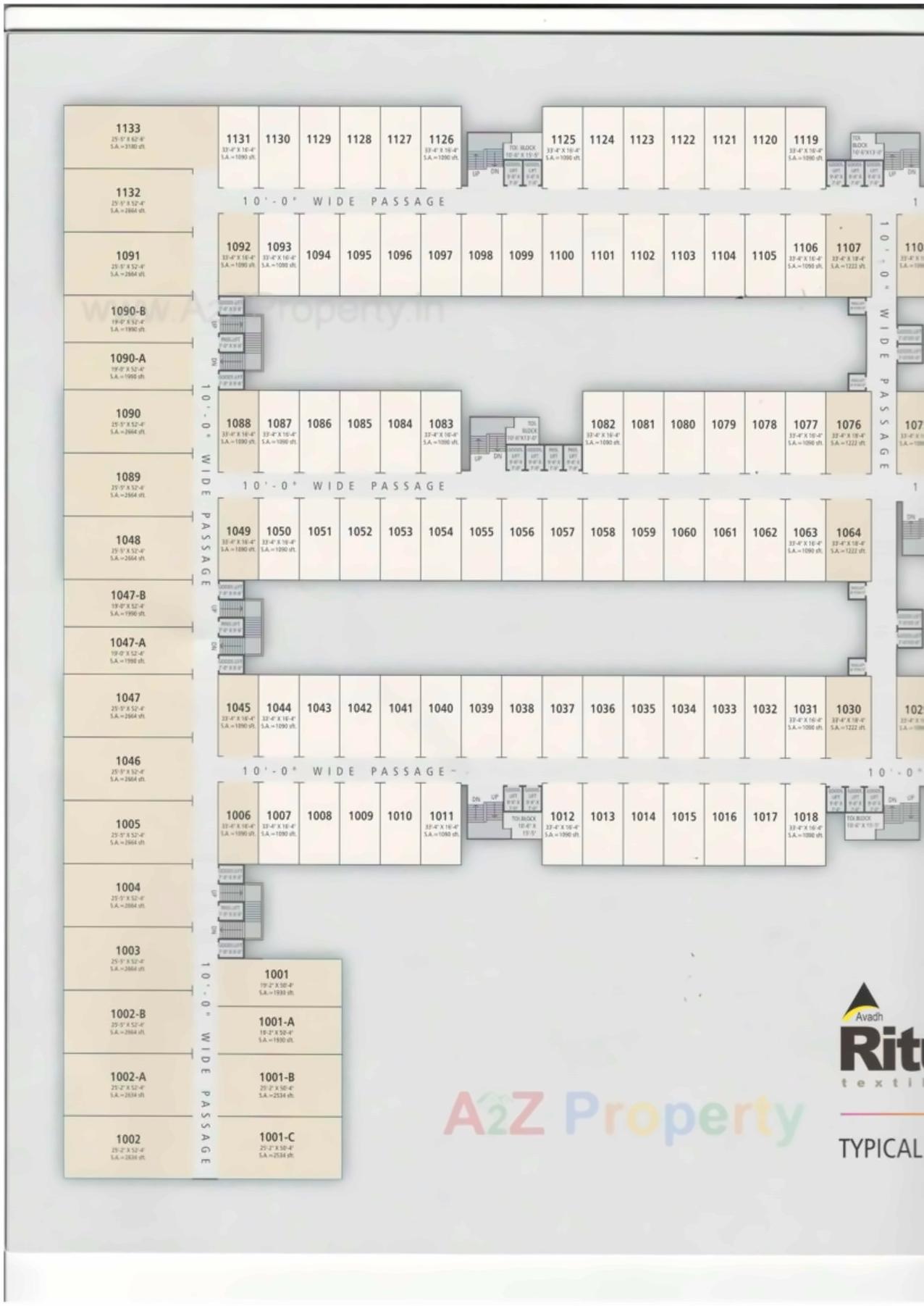 Layout of real estate project Avadh Rituraj Textile Hub located at Parvat, Surat, Gujarat