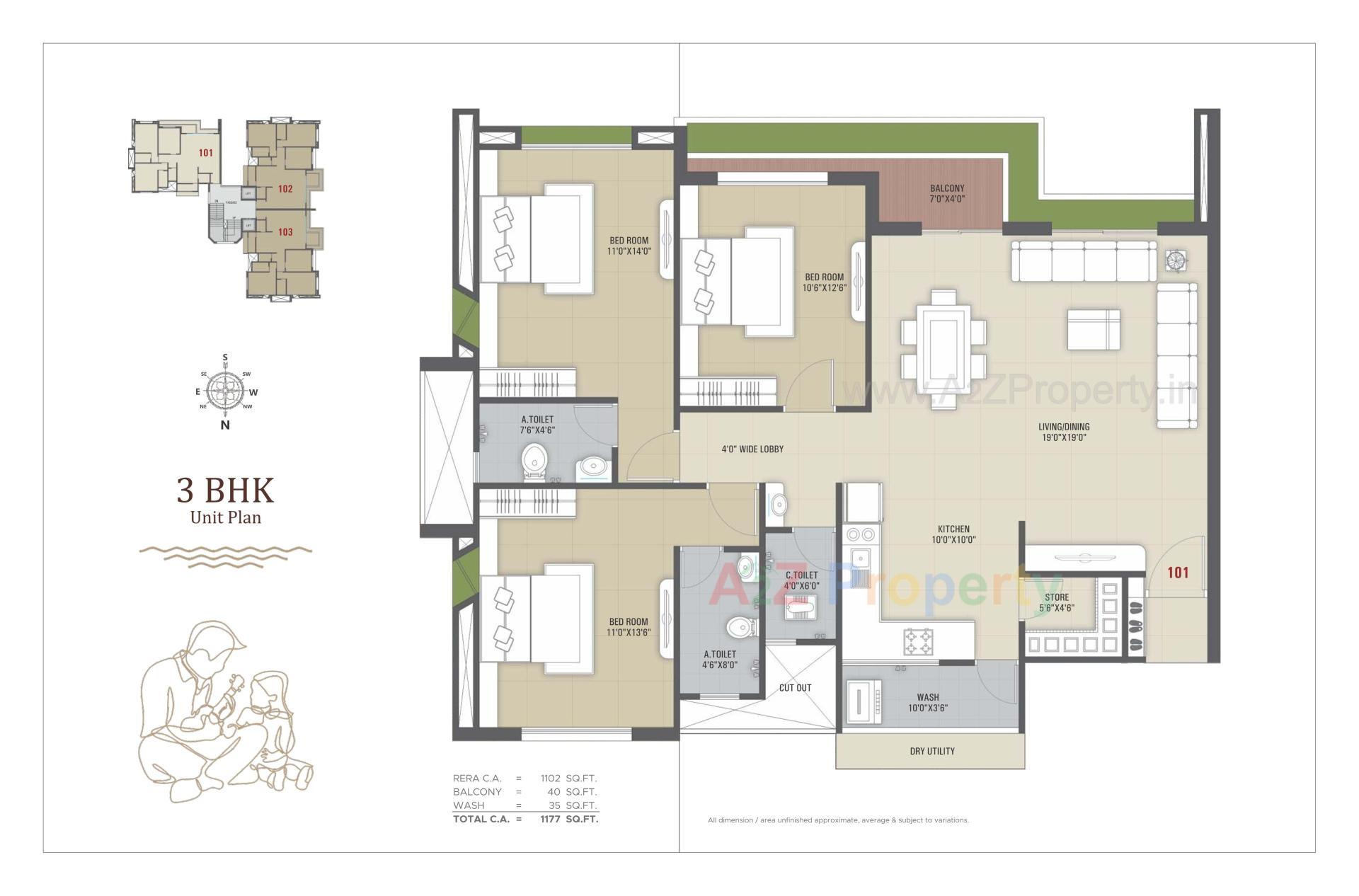 Layout of real estate project Avenue located at Singanpore, Surat, Gujarat