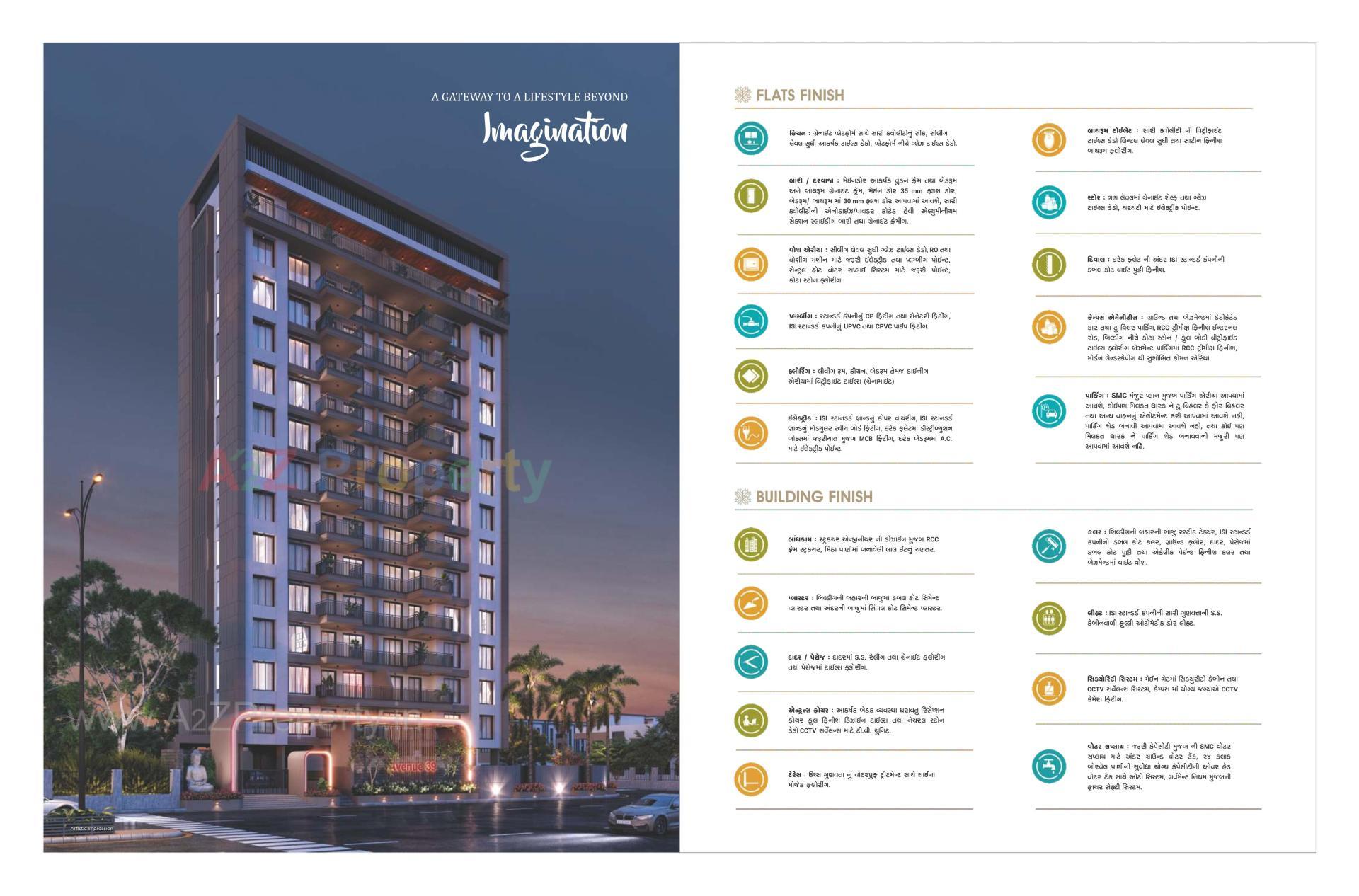 3D Elevation of real estate project Avenue located at Singanpore, Surat, Gujarat