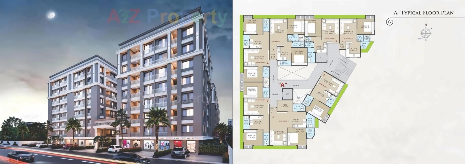 3D Elevation of real estate project Ayodhya Nagri located at Surat, Surat, Gujarat