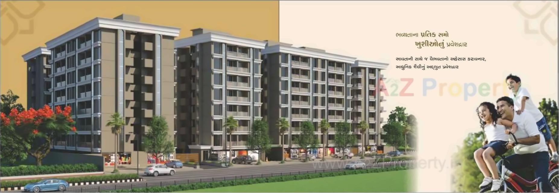 3D Elevation of real estate project Balaji Residency located at Dindoli, Surat, Gujarat