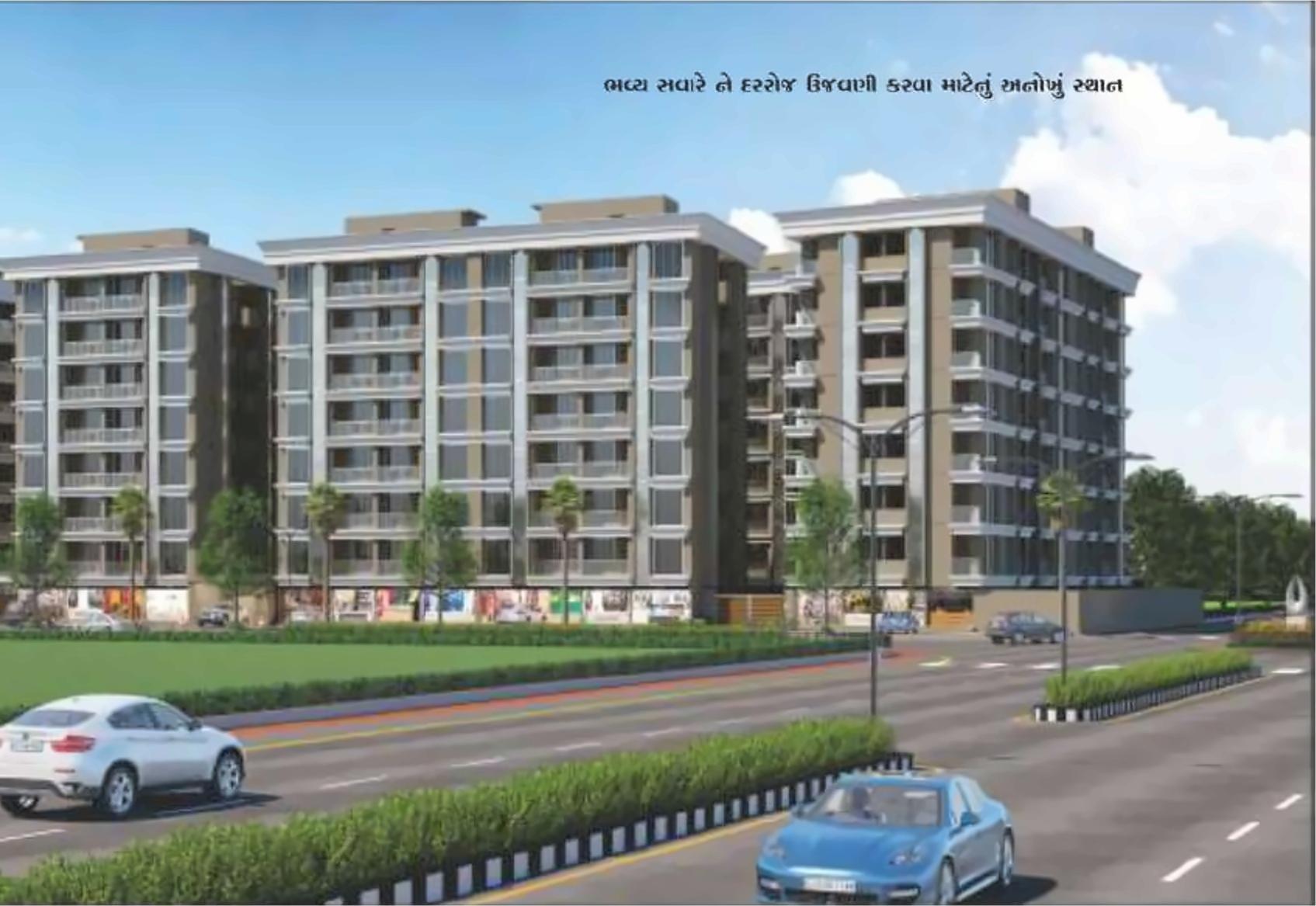 3D Elevation of real estate project Balaji Residency located at Dindoli, Surat, Gujarat