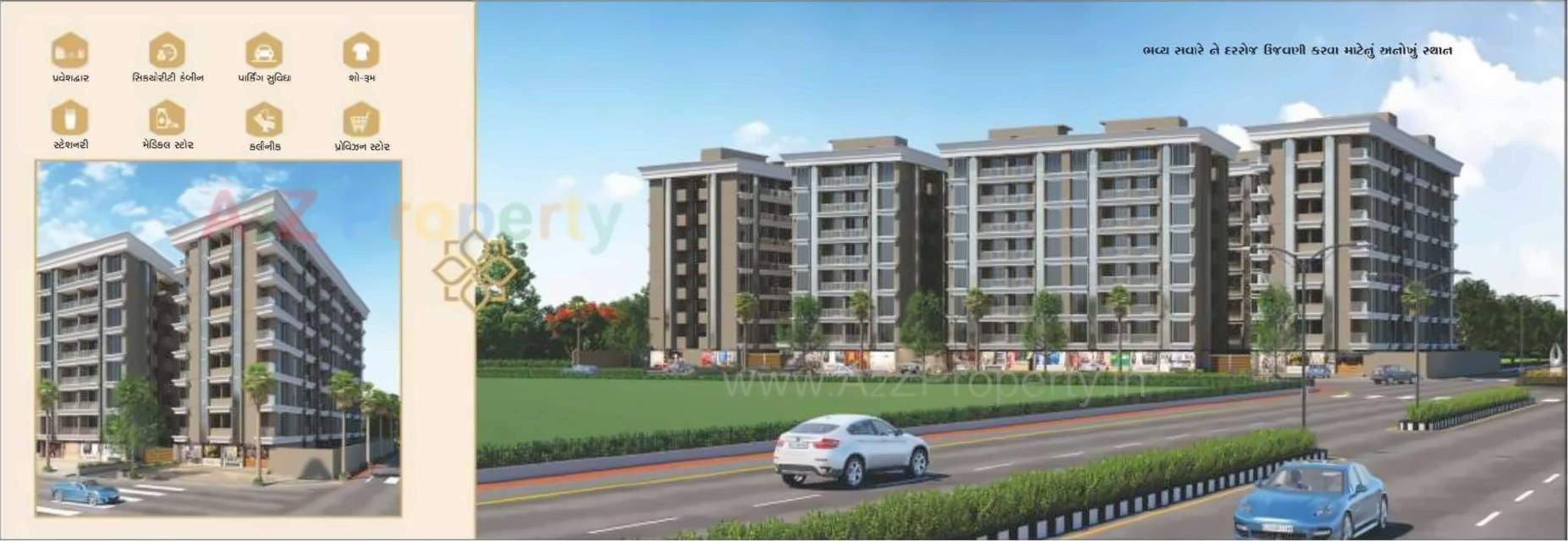 3D Elevation of real estate project Balaji Residency located at Dindoli, Surat, Gujarat