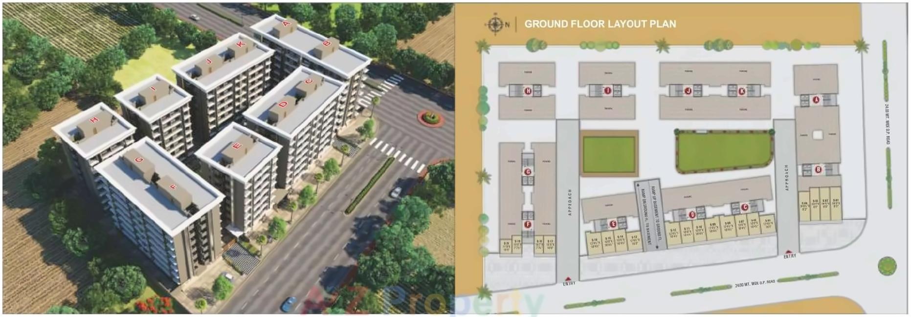 Layout of real estate project Balaji Residency located at Dindoli, Surat, Gujarat