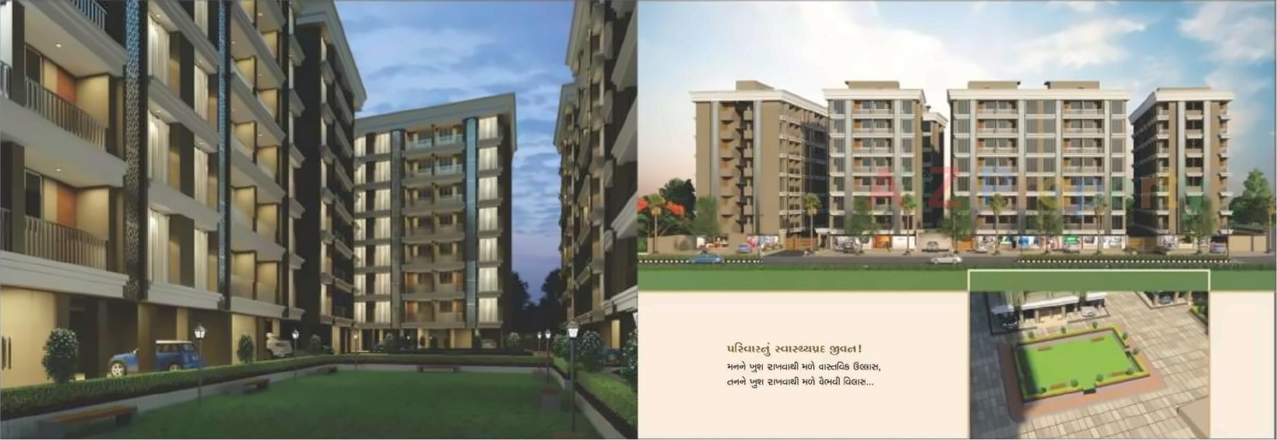 3D Elevation of real estate project Balaji Residency located at Dindoli, Surat, Gujarat
