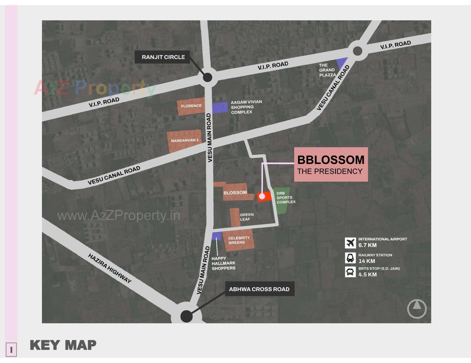  of real estate project Bblossom The Presidency located at Vesu, Surat, Gujarat