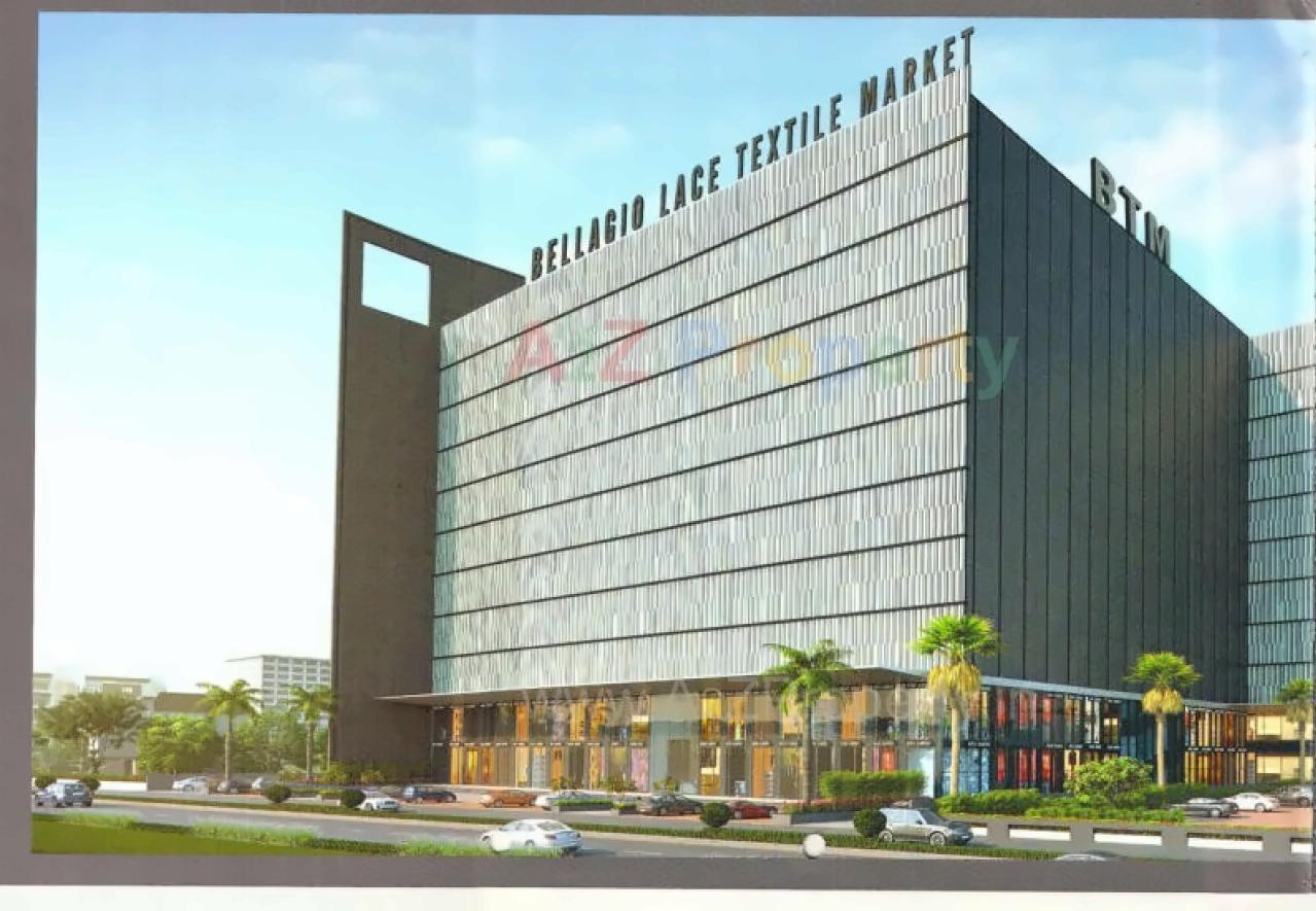 3D Elevation of real estate project Bellagio Lace Textile Market located at Puna, Surat, Gujarat
