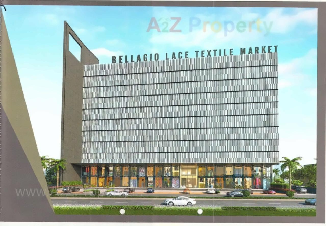 3D Elevation of real estate project Bellagio Lace Textile Market located at Puna, Surat, Gujarat
