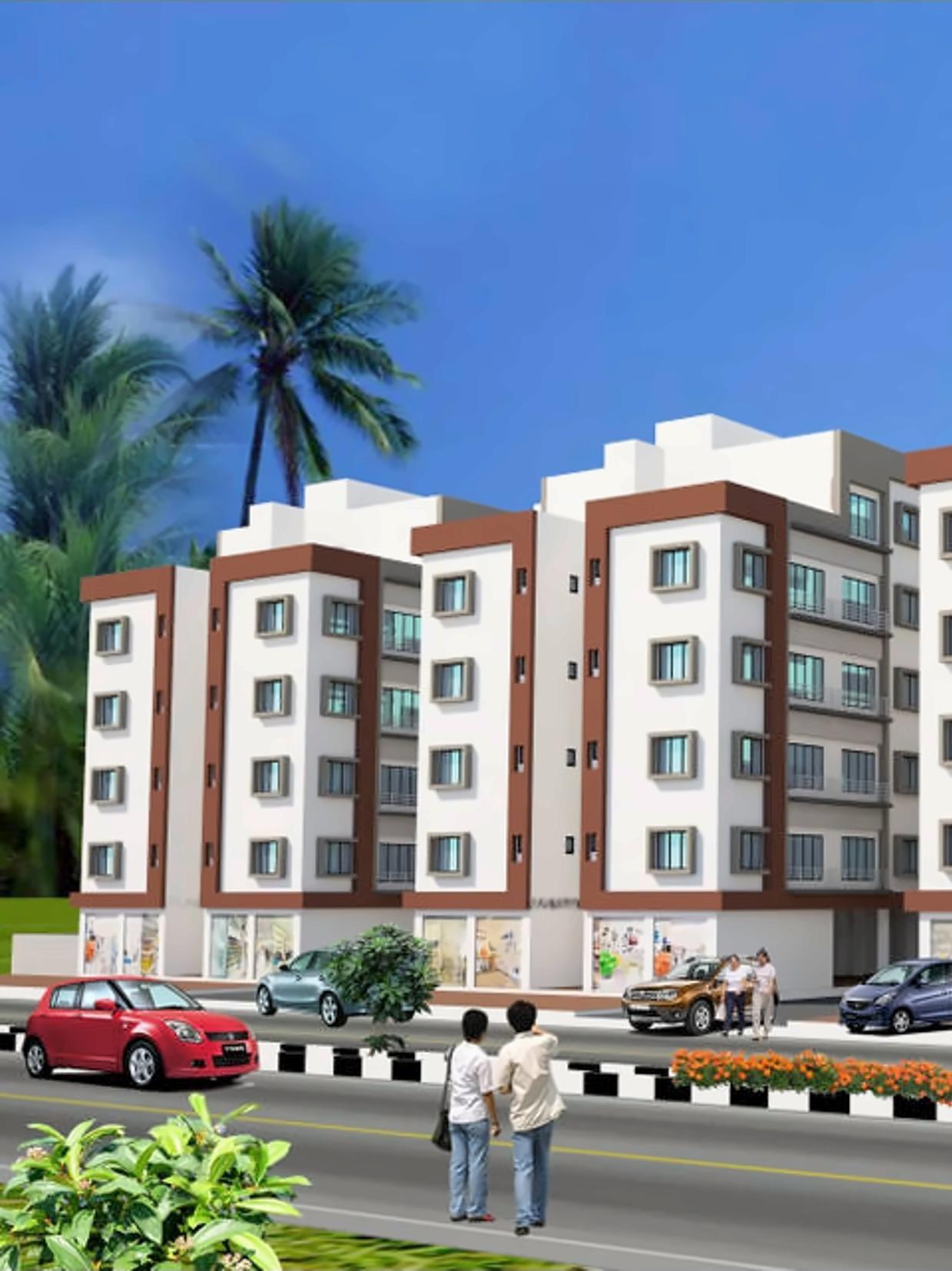 3D Elevation of real estate project Bhagyalaxmi Residency located at Bhesan, Surat, Gujarat