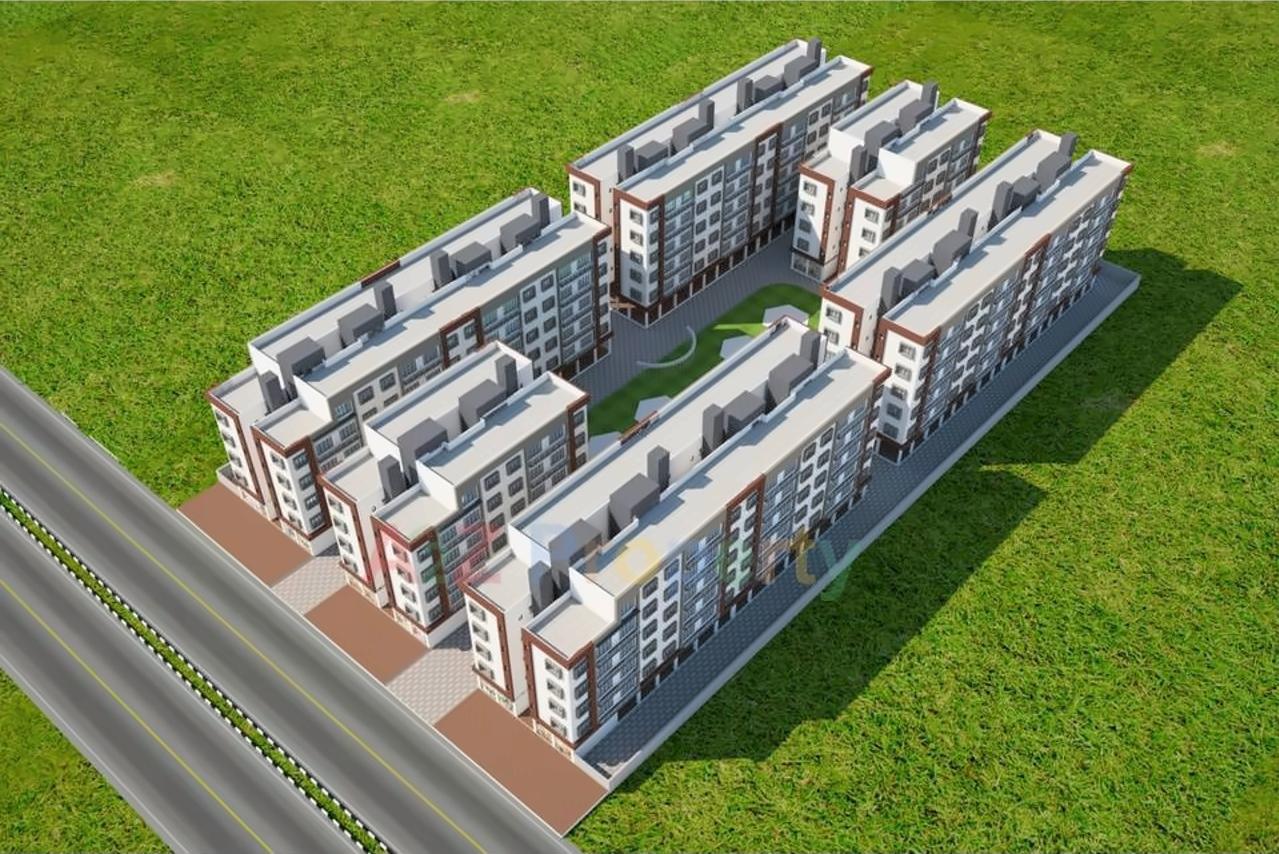 3D Elevation of real estate project Bhagyalaxmi Residency located at Bhesan, Surat, Gujarat