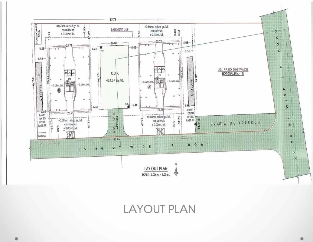 Layout of real estate project Bhakti Meridian located at Pal, Surat, Gujarat