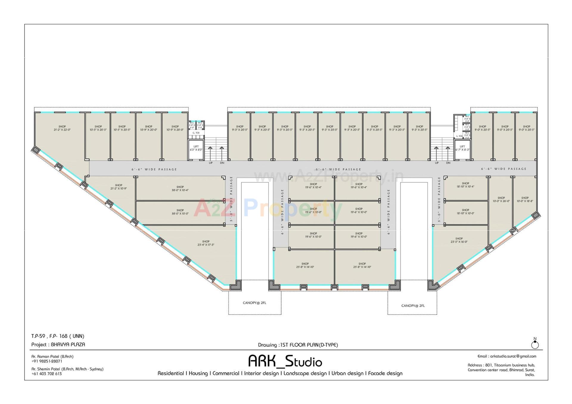 Layout of real estate project Bhavya Resi Plaza located at Unn, Surat, Gujarat