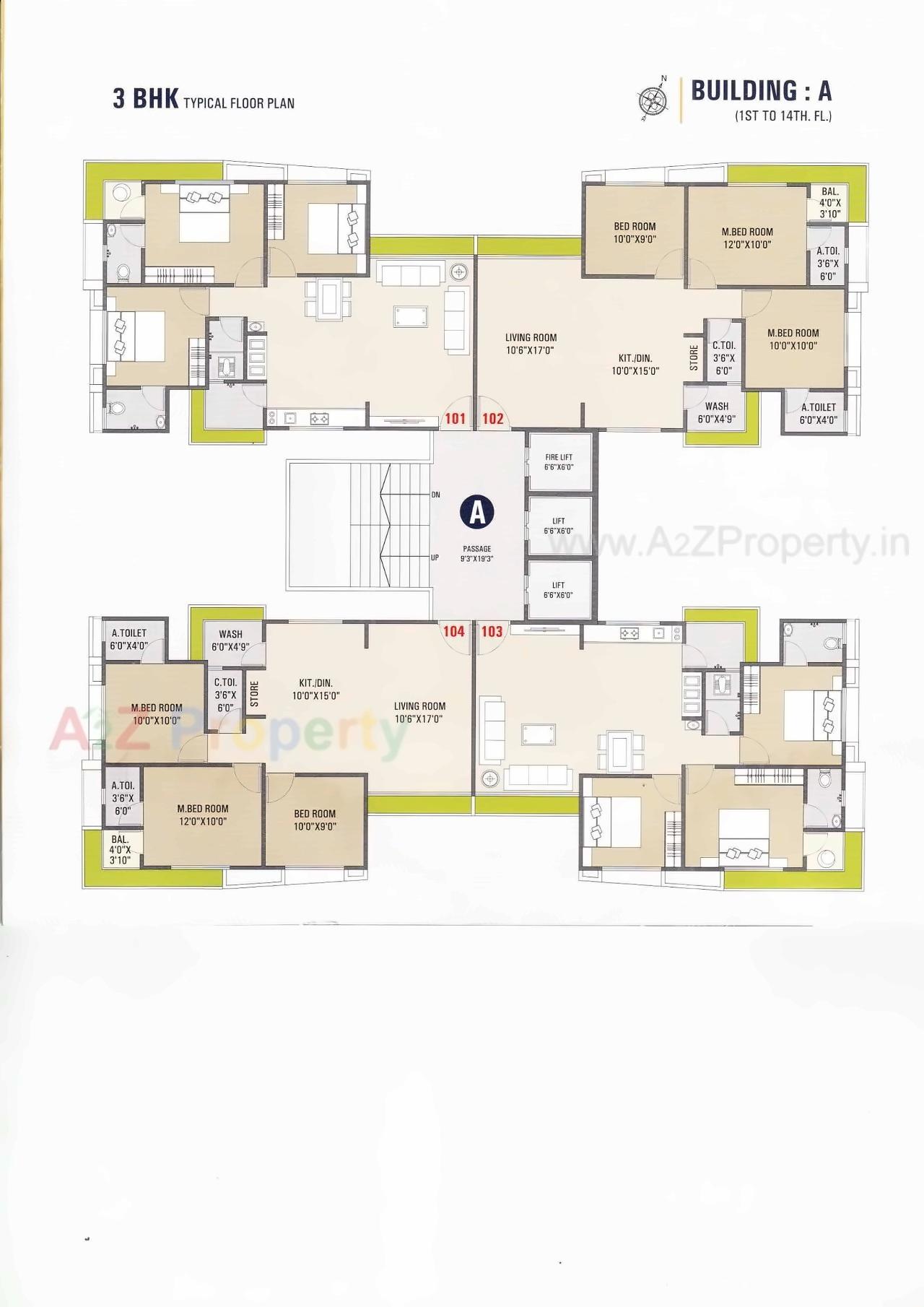 Layout of real estate project Blue Candle located at Singanpore, Surat, Gujarat