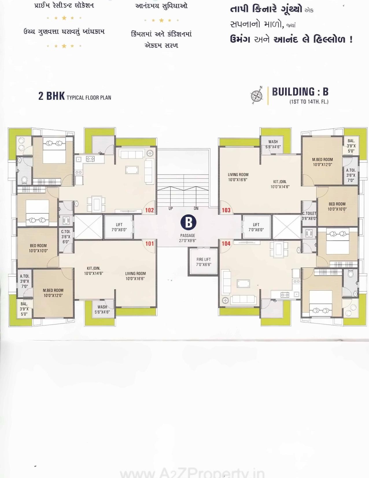 Layout of real estate project Blue Candle located at Singanpore, Surat, Gujarat