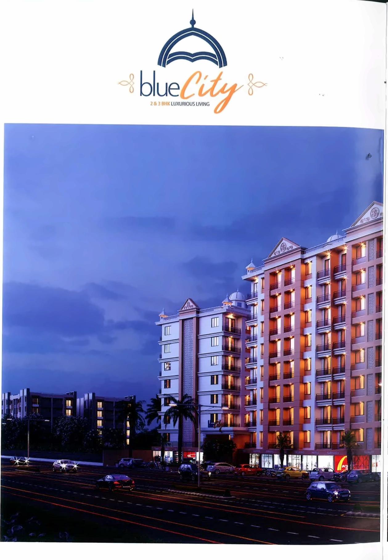 3D Elevation of real estate project Blue City located at Varachha, Surat, Gujarat