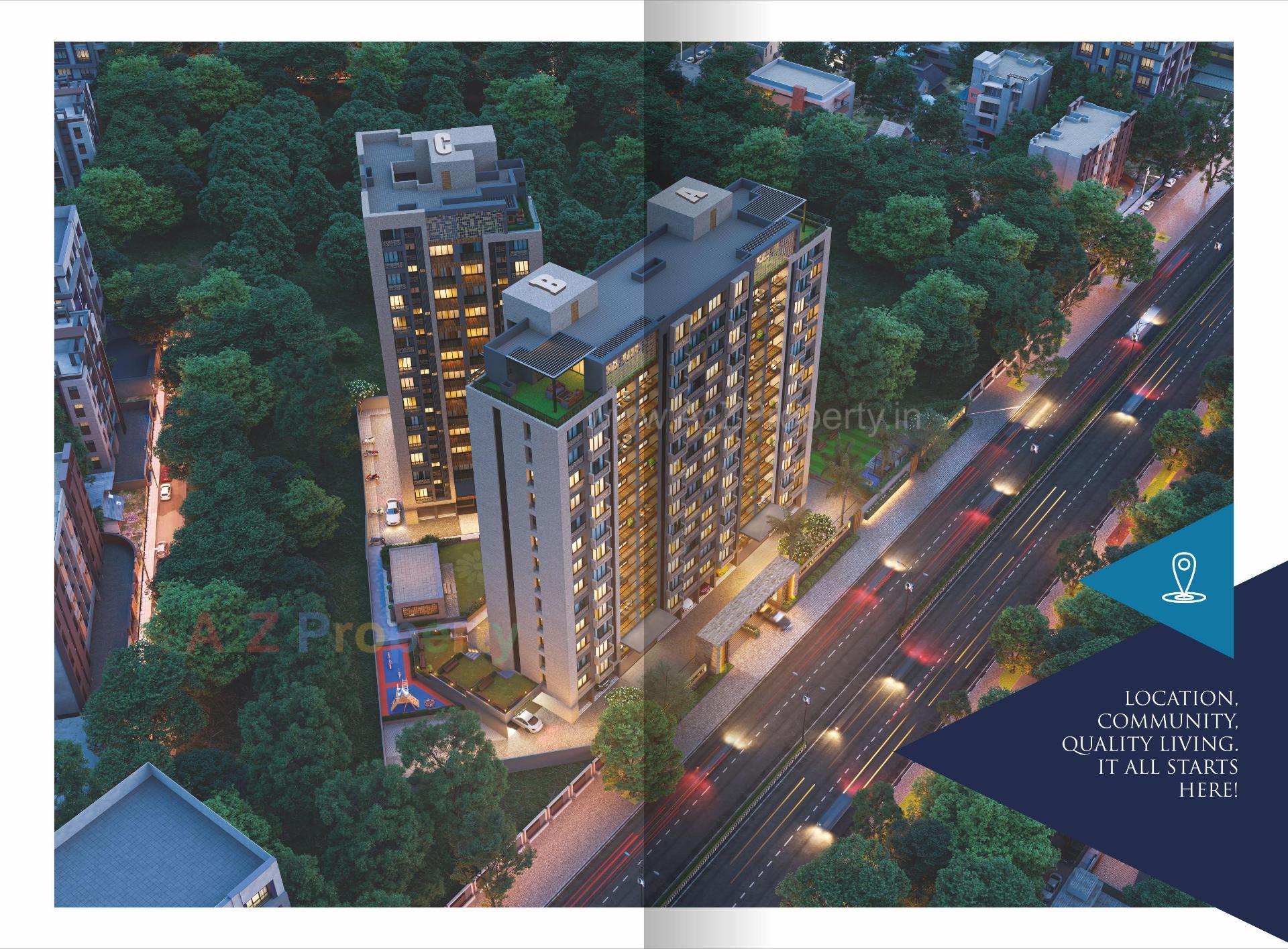 3D Elevation of real estate project Blue Star located at Surat, Surat, Gujarat