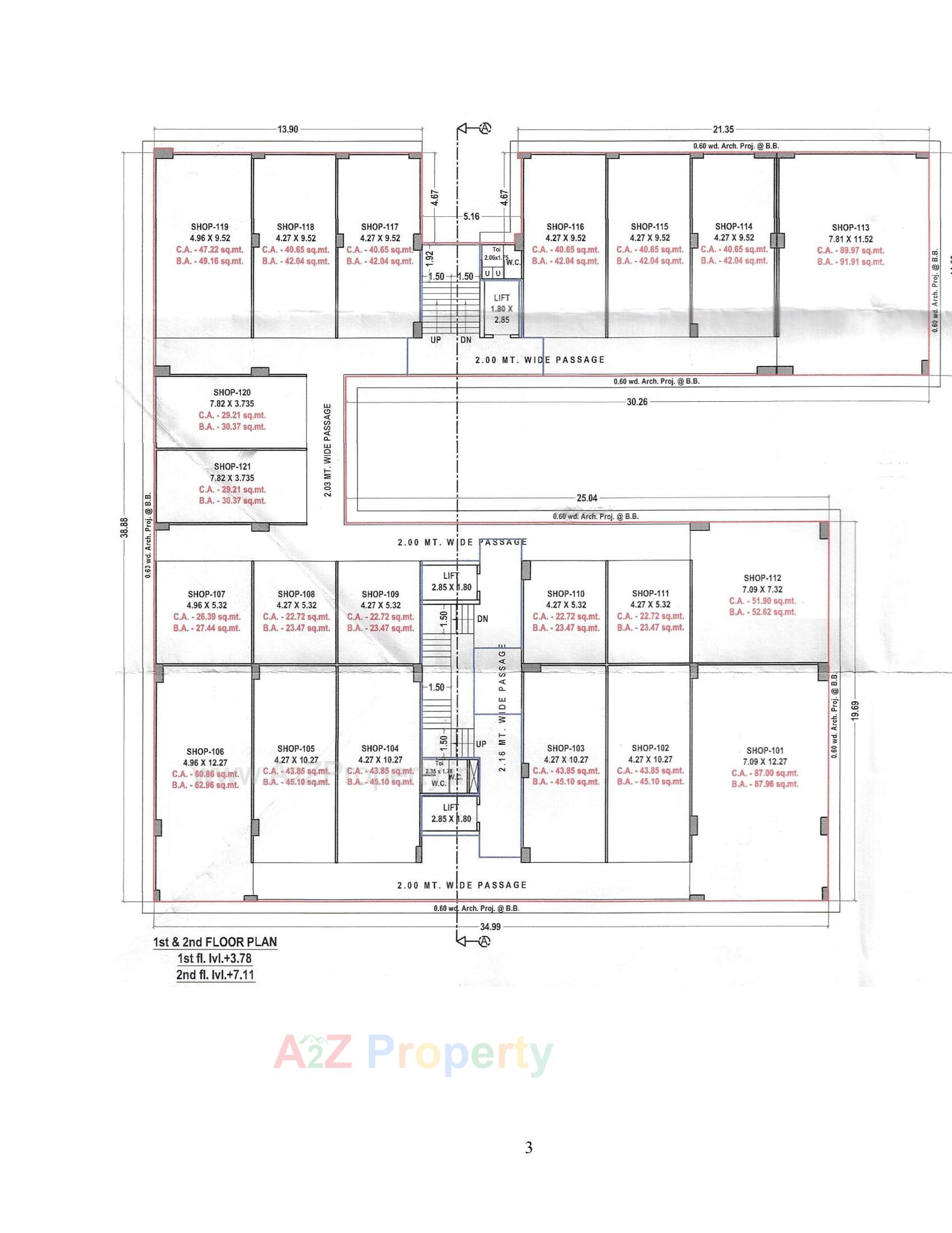 Layout of real estate project Cannon Street located at Vesu, Surat, Gujarat