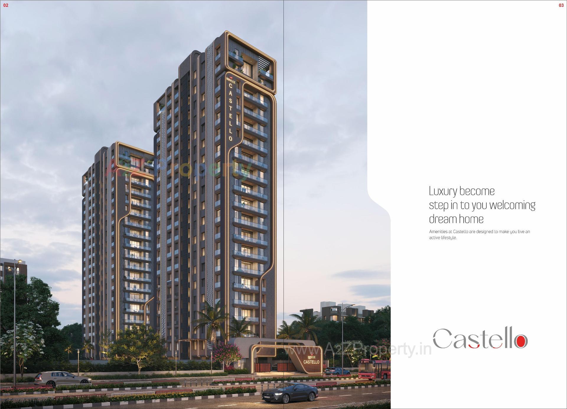 3D Elevation of real estate project Castello located at Vesu, Surat, Gujarat