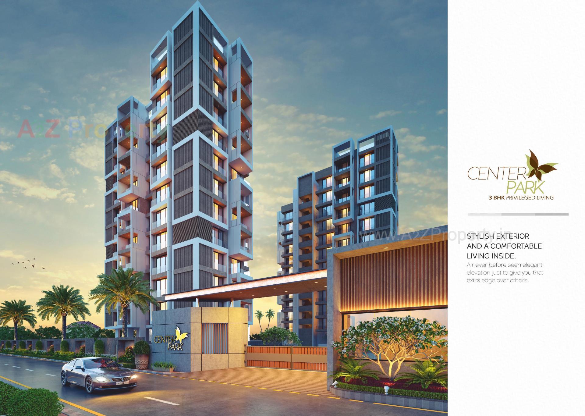 3D Elevation of real estate project Center Park located at Katargam, Surat, Gujarat