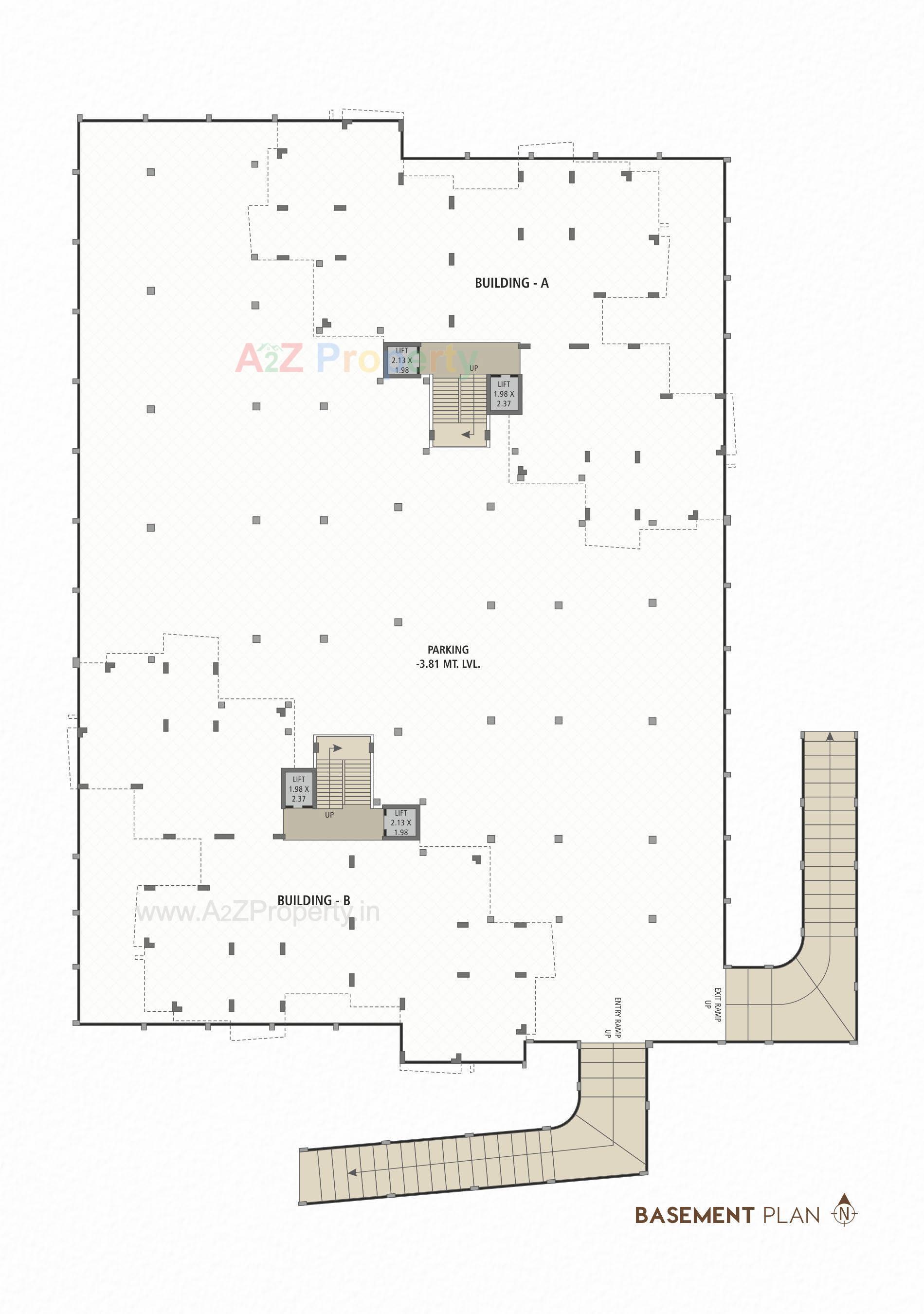 Layout of real estate project Center Park located at Katargam, Surat, Gujarat