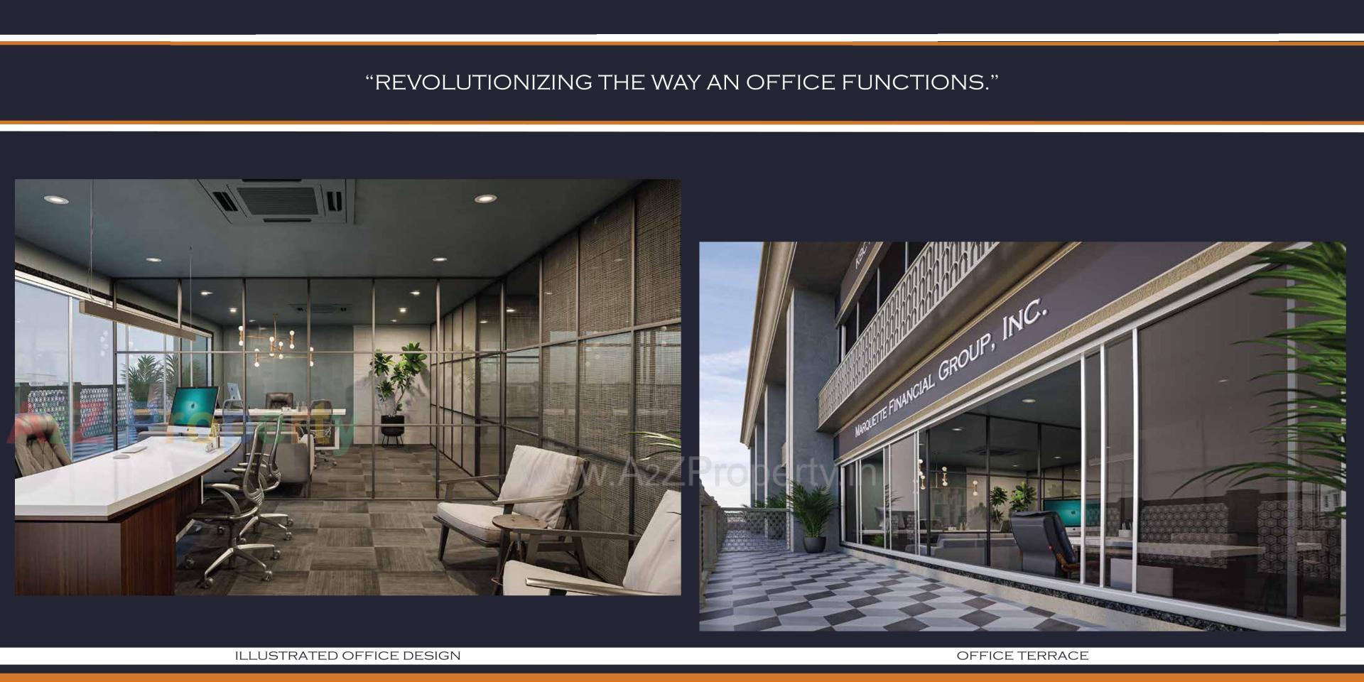 3D Elevation of real estate project Central Business Hub located at Umra, Surat, Gujarat