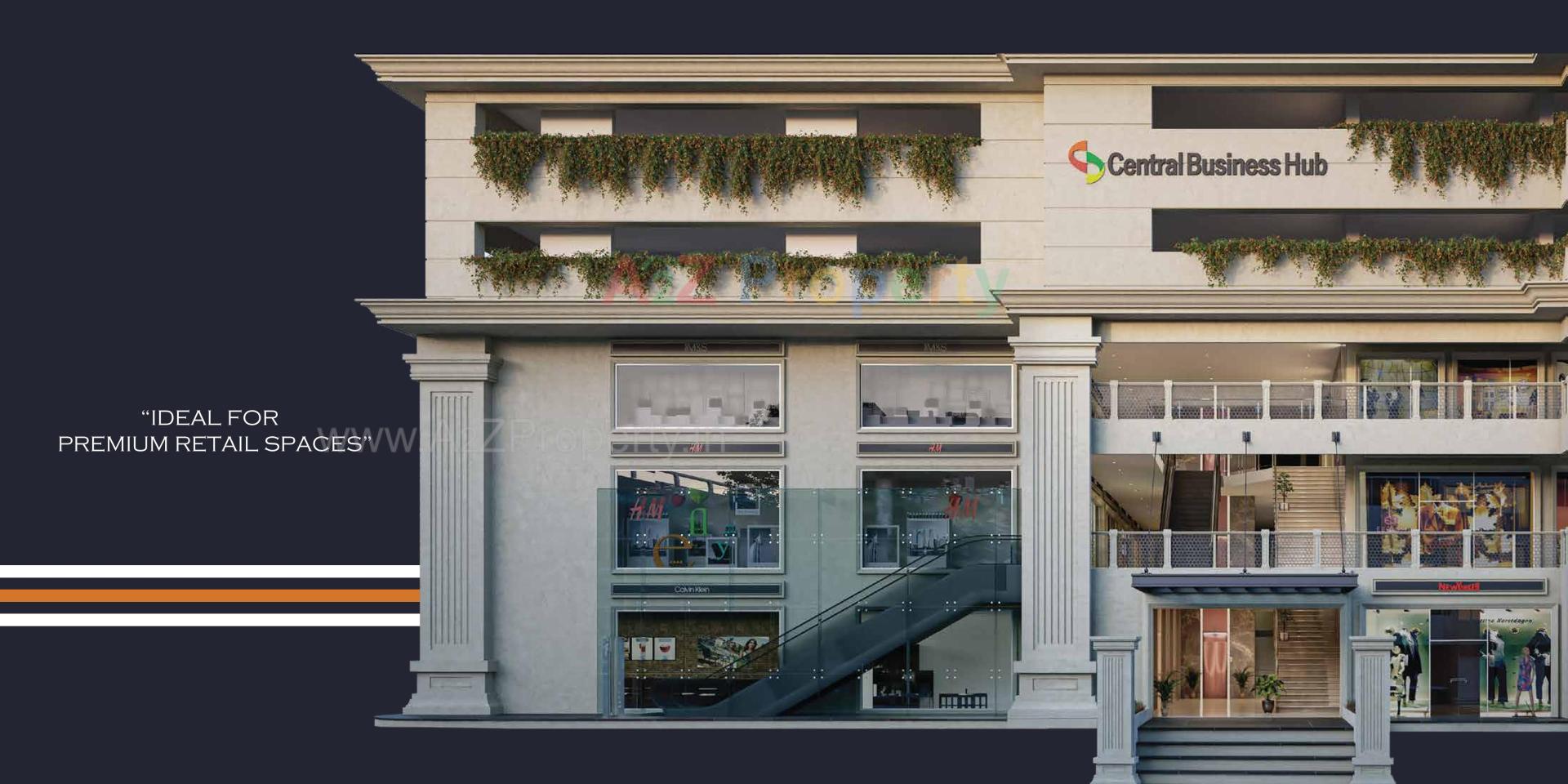 3D Elevation of real estate project Central Business Hub located at Umra, Surat, Gujarat