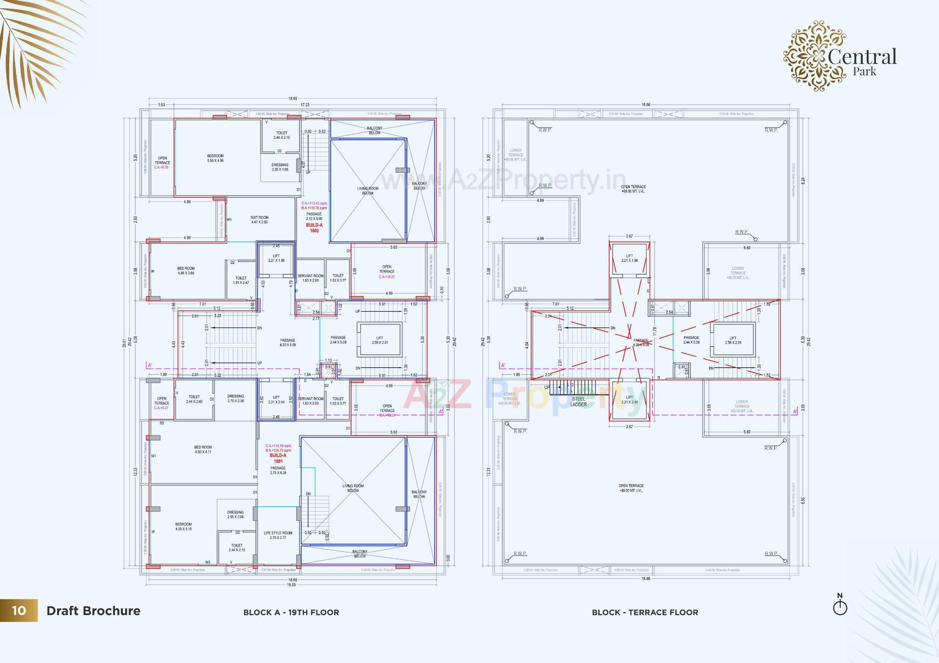 Layout of real estate project Central Park located at Pal, Surat, Gujarat