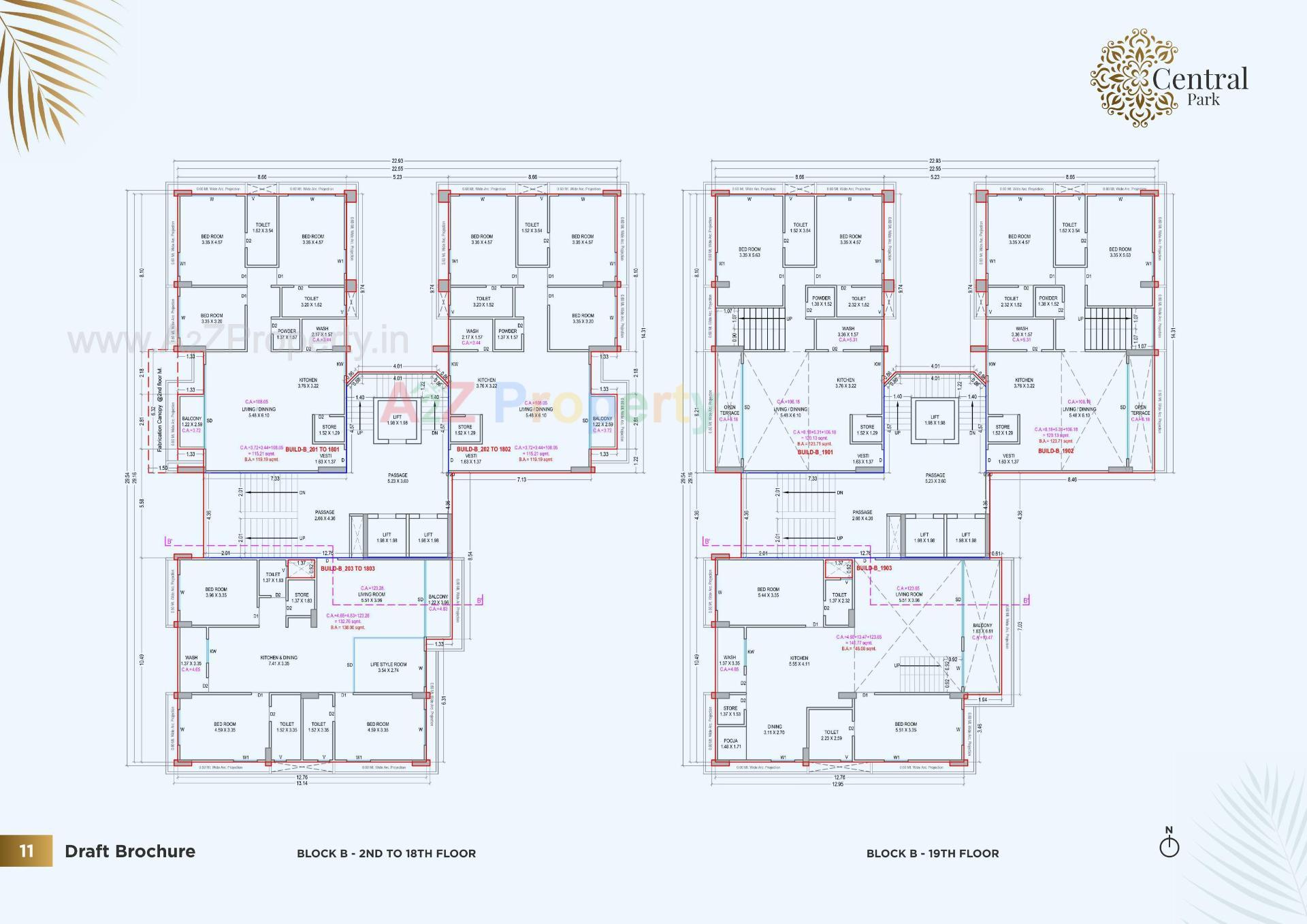 Layout of real estate project Central Park located at Pal, Surat, Gujarat