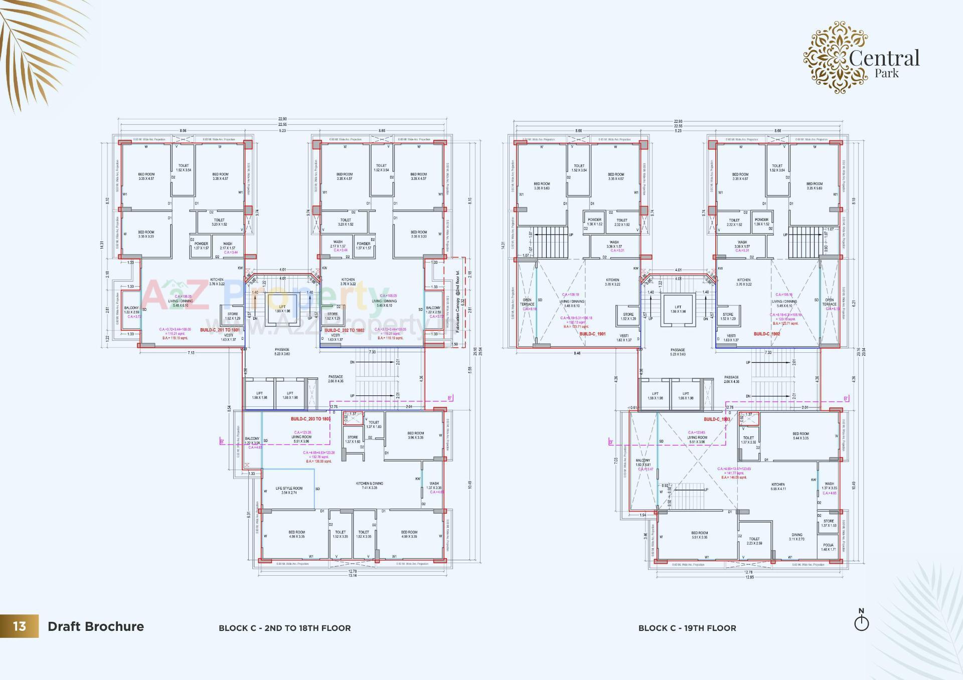 Layout of real estate project Central Park located at Pal, Surat, Gujarat
