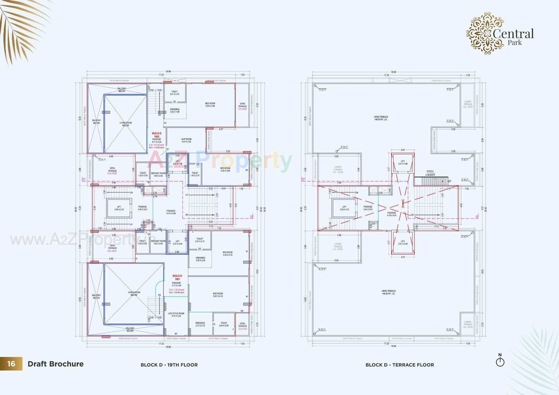 Layout of real estate project Central Park located at Pal, Surat, Gujarat