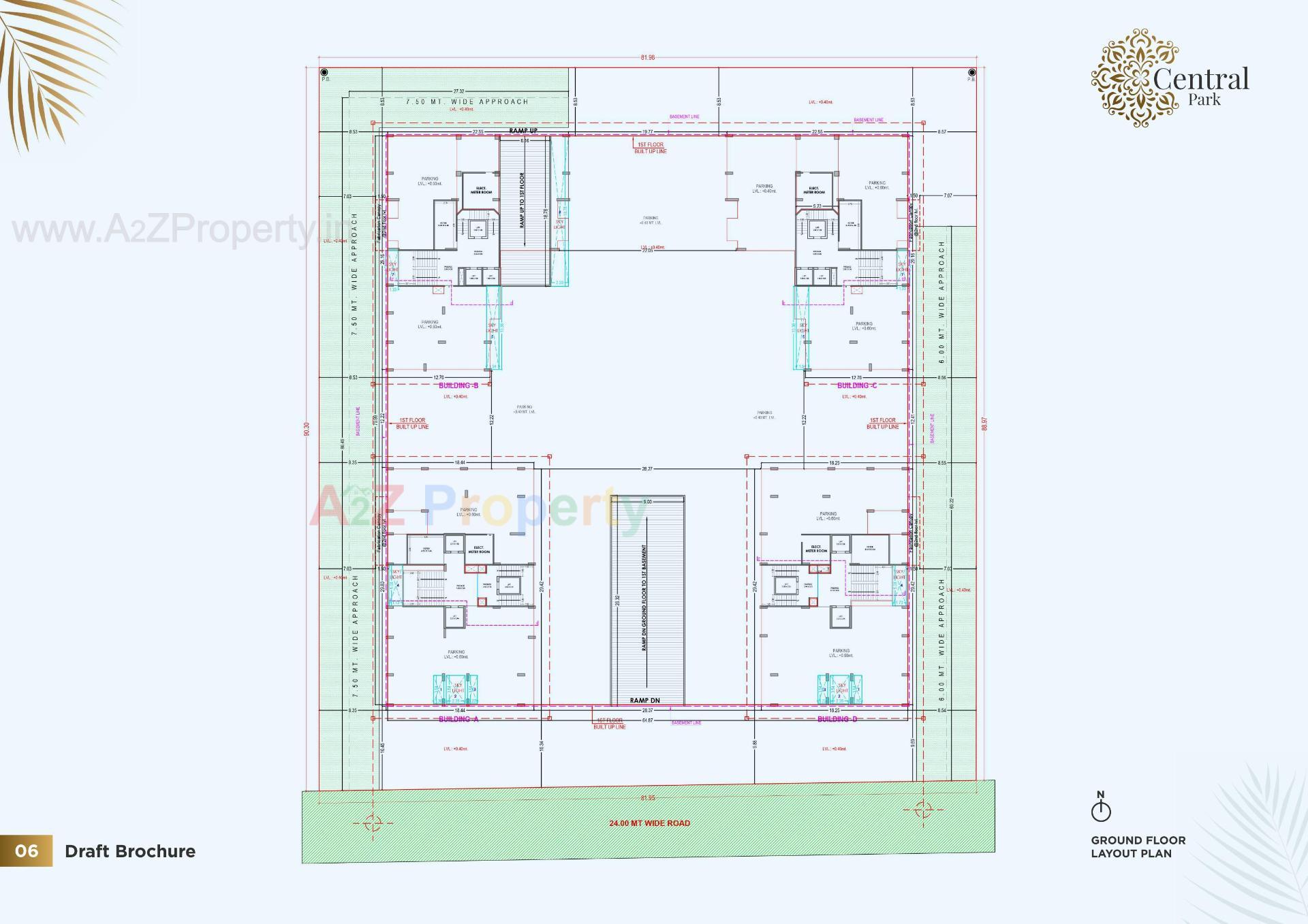 Layout of real estate project Central Park located at Pal, Surat, Gujarat