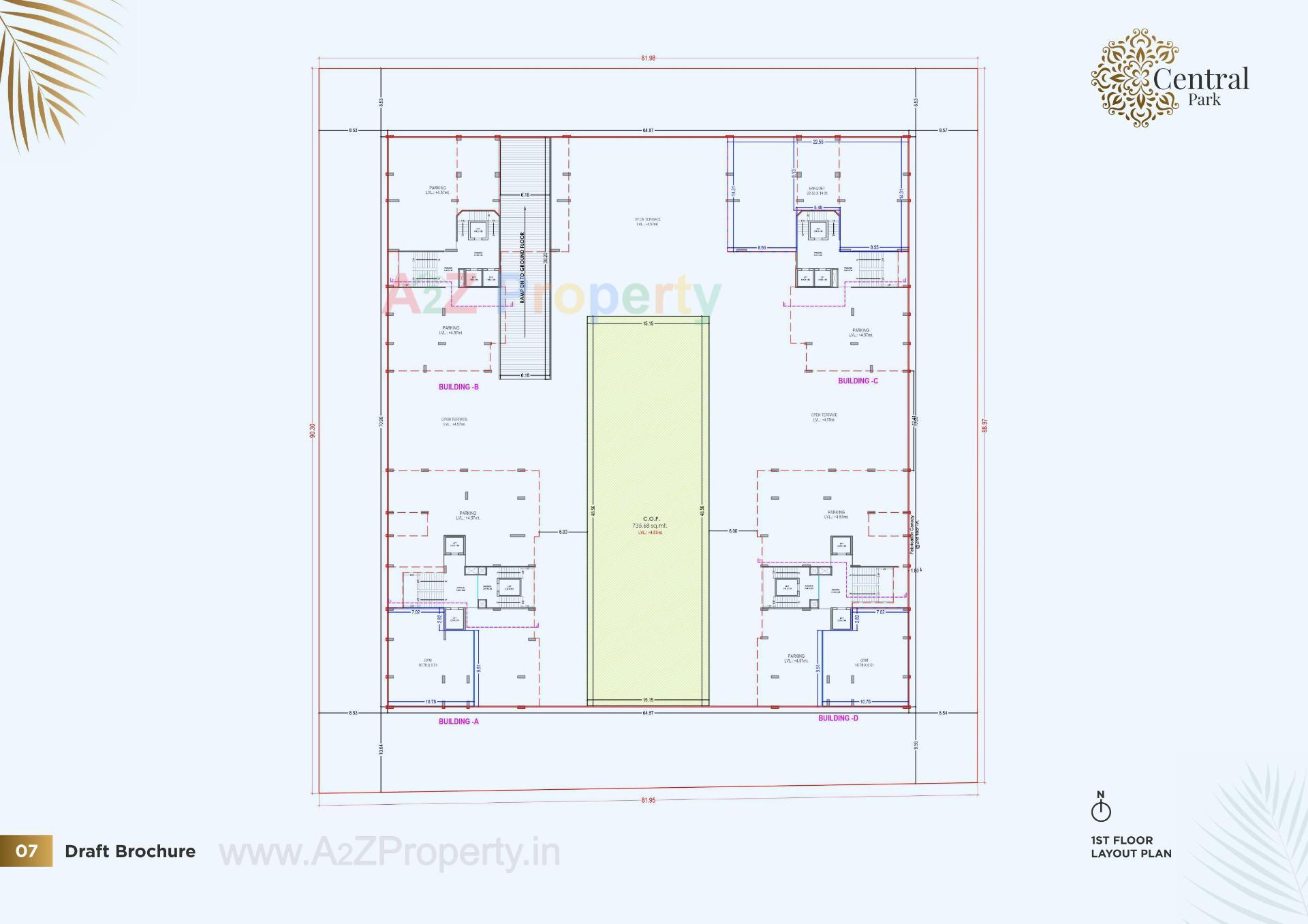 Layout of real estate project Central Park located at Pal, Surat, Gujarat
