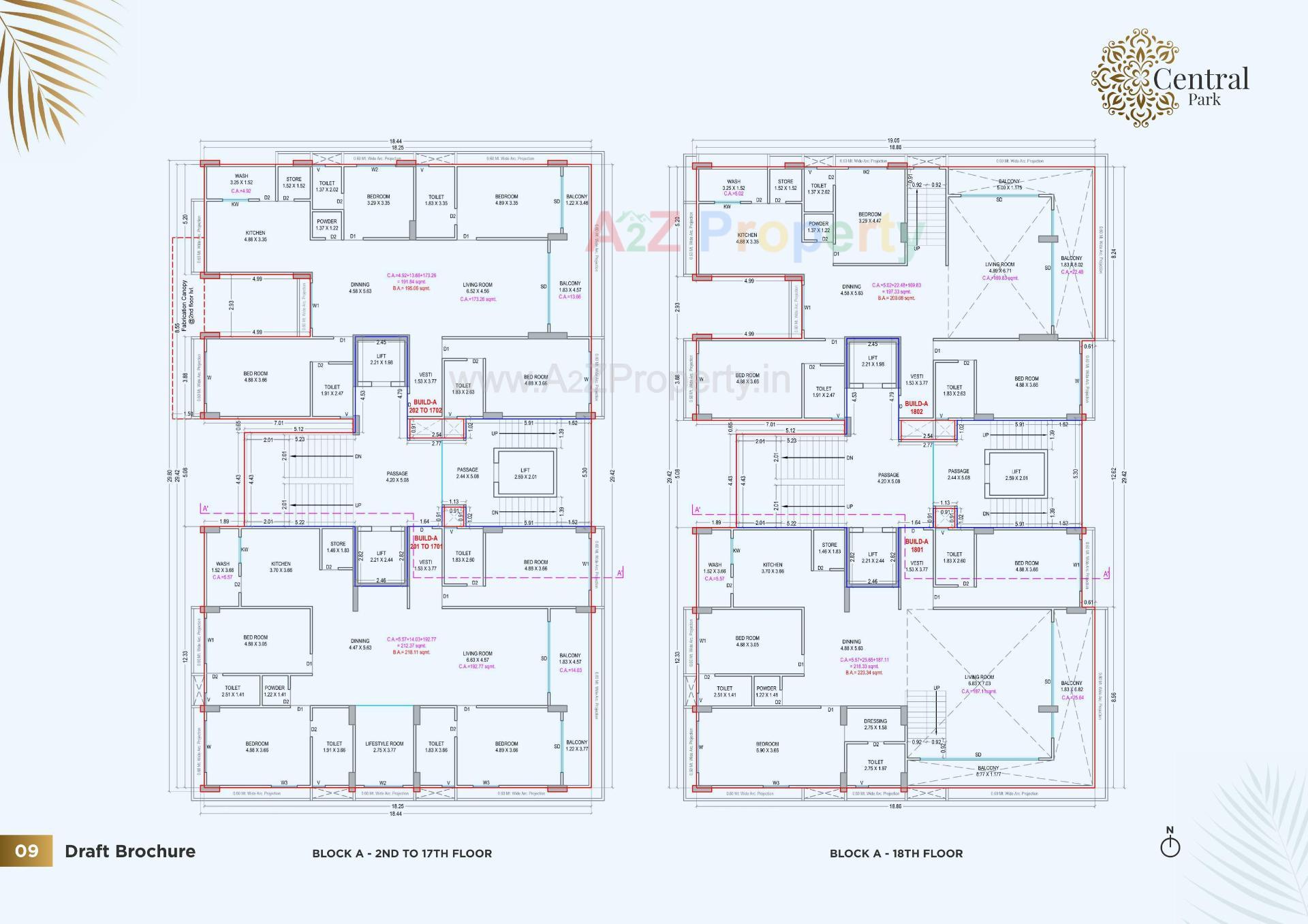 Layout of real estate project Central Park located at Pal, Surat, Gujarat