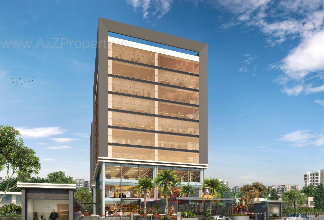 3D Elevation of real estate project Club 100 Empire located at Jahangir-pura, Surat, Gujarat