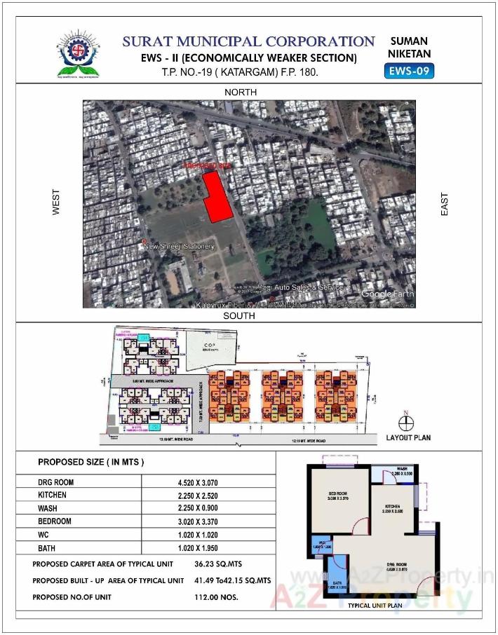 Construction Of 112 Dus Of Ews Type At T P 19 (katargam) F P 180 Under
