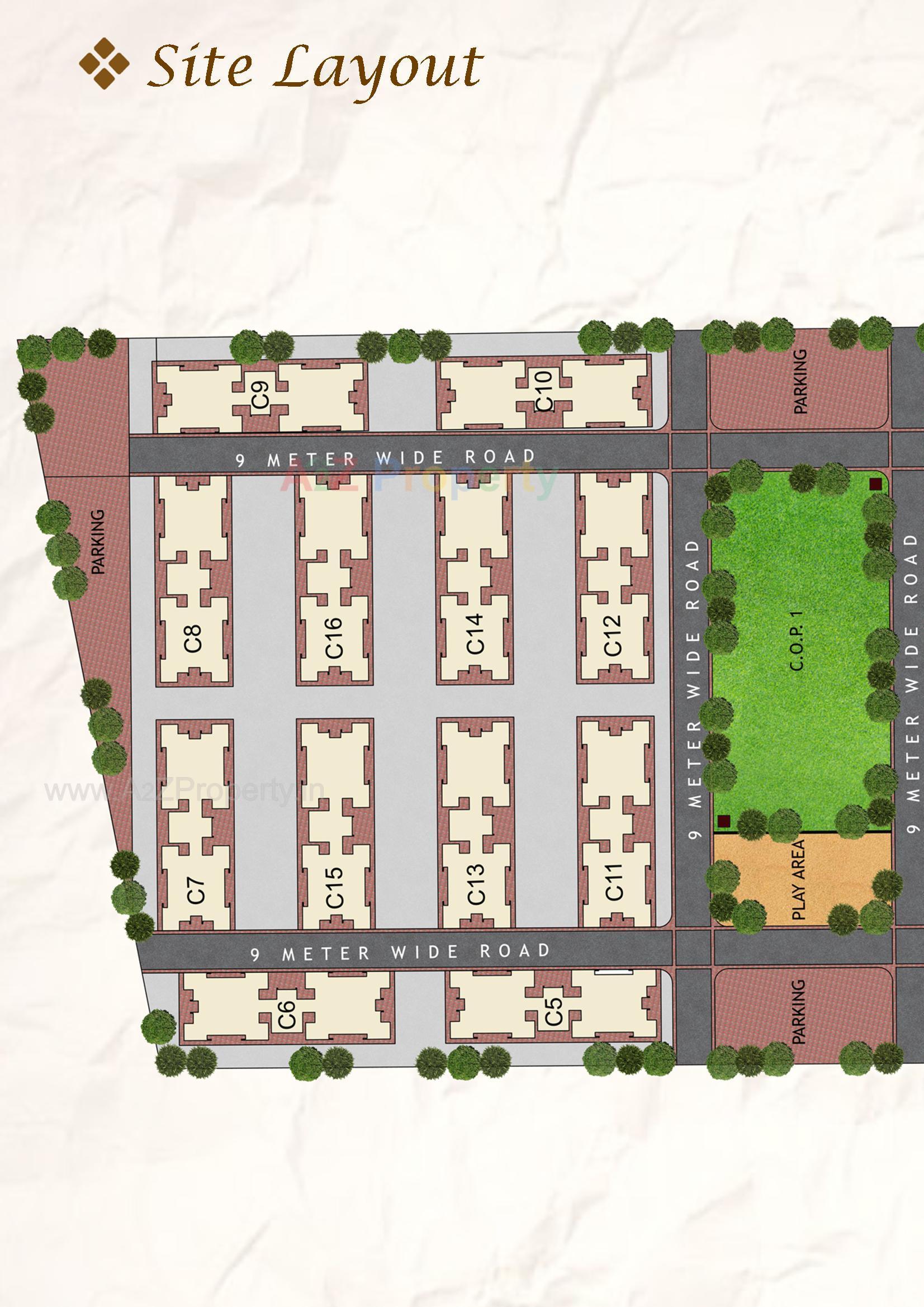 Layout of real estate project Construction Of Ews   Ews (2560 Houses) Under Pmay At Final Plot 129, T P S 30 (vanakla Okha  Vihel),at Vanakla Dist  Surat located at Vanakla, Surat, Gujarat
